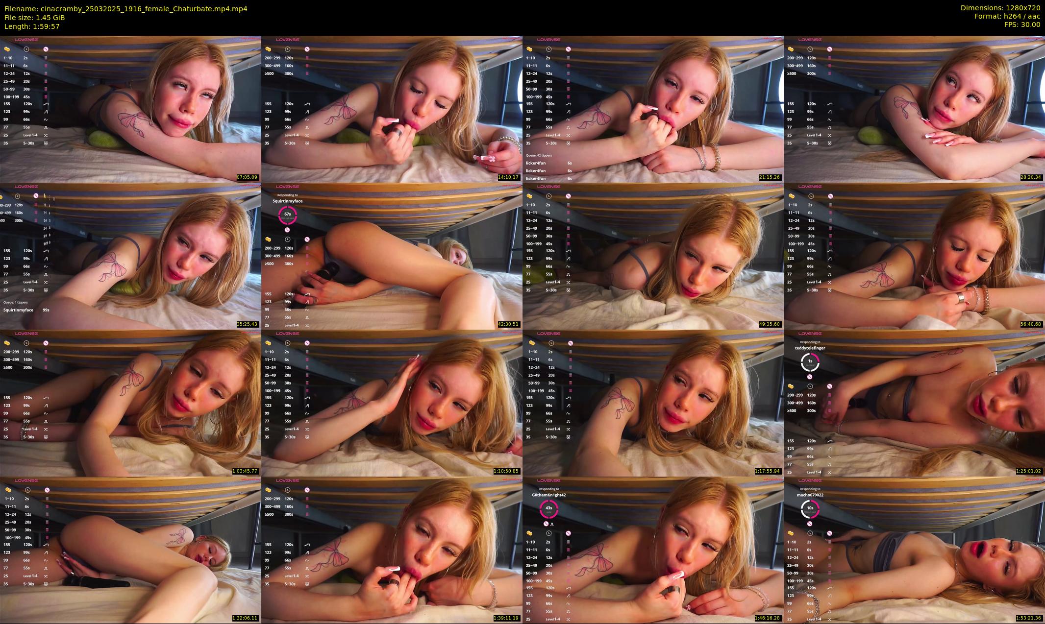 cinacramby — 120 minute Chaturbate female cam show recording, 720p, Mar 25, 2025