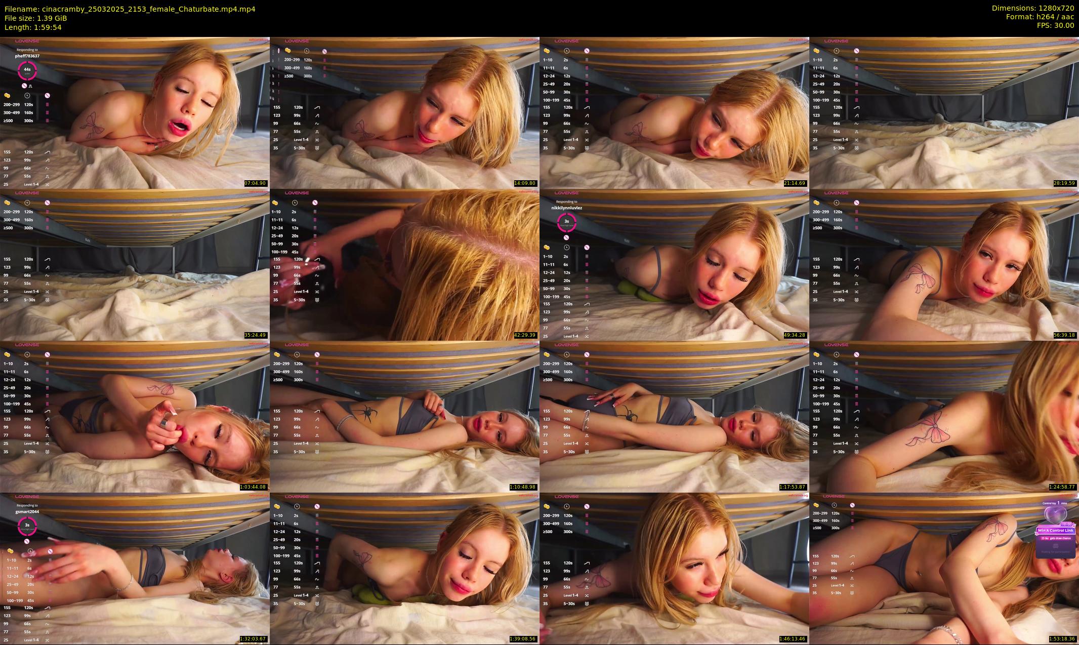 cinacramby — 120 minute Chaturbate female cam show recording, 720p, Mar 25, 2025
