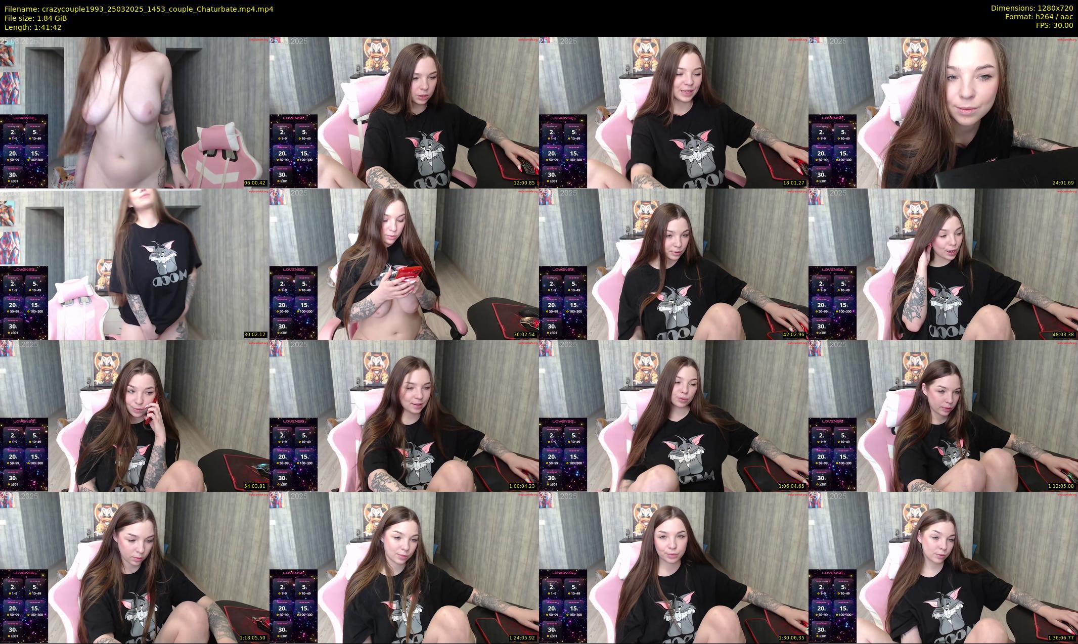 crazycouple1993 — 102 minute Chaturbate couple cam show recording, 720p, Mar 25, 2025