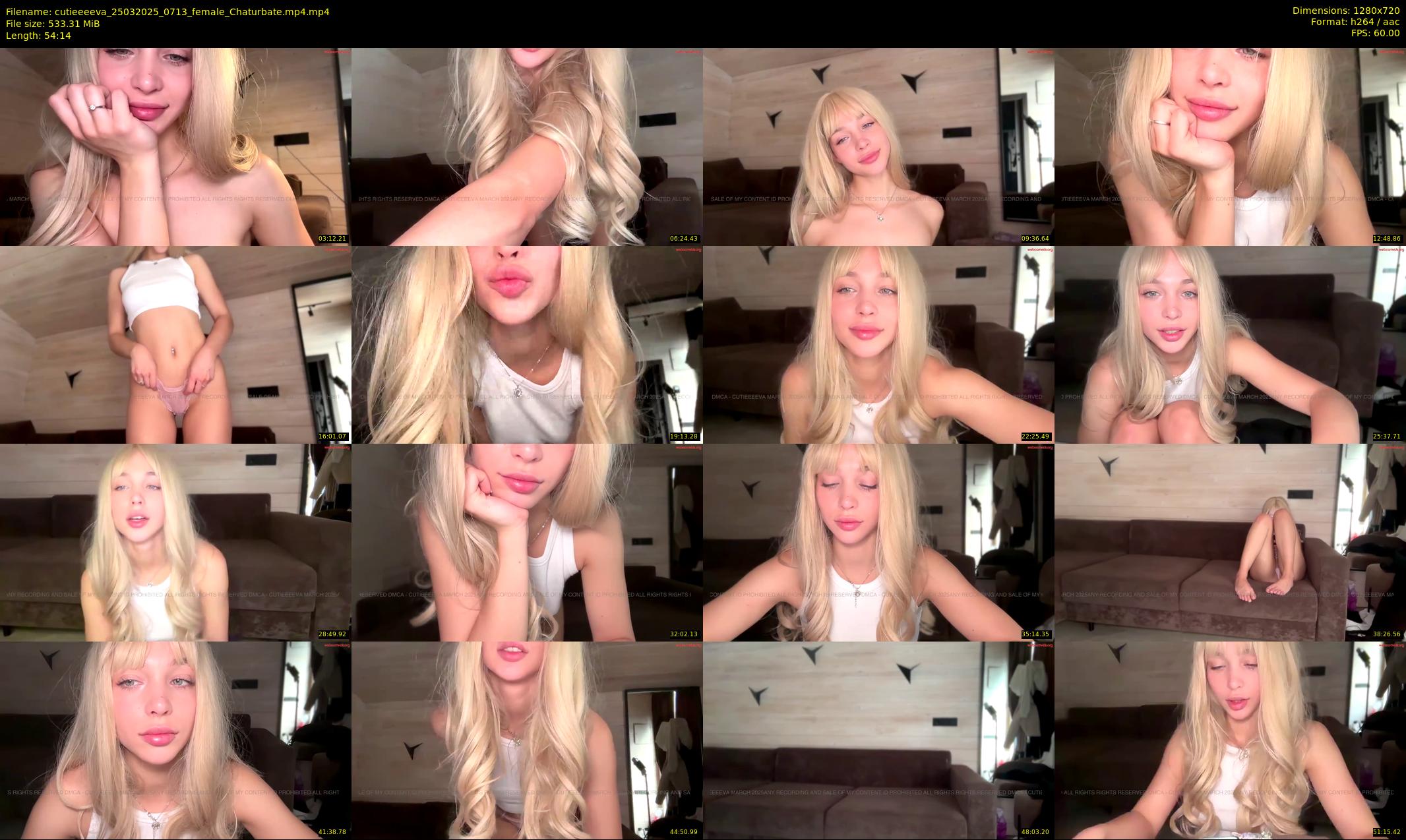 cutieeeeva — 55 minute Chaturbate female cam show recording, 720p, Mar 25, 2025