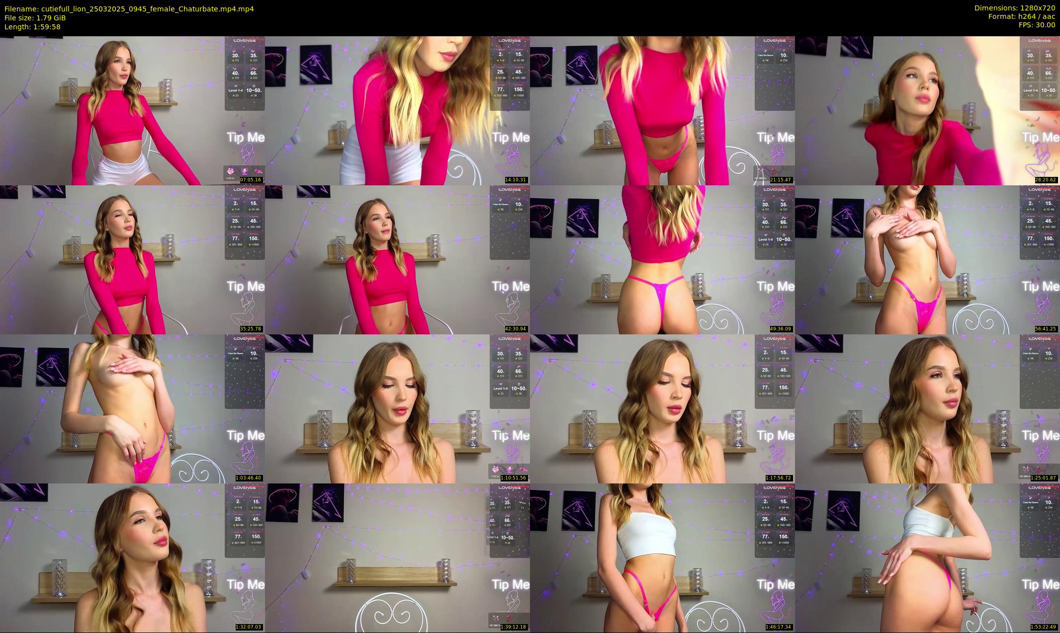 cutiefull_lion — 120 minute Chaturbate female cam show recording, 720p, Mar 25, 2025