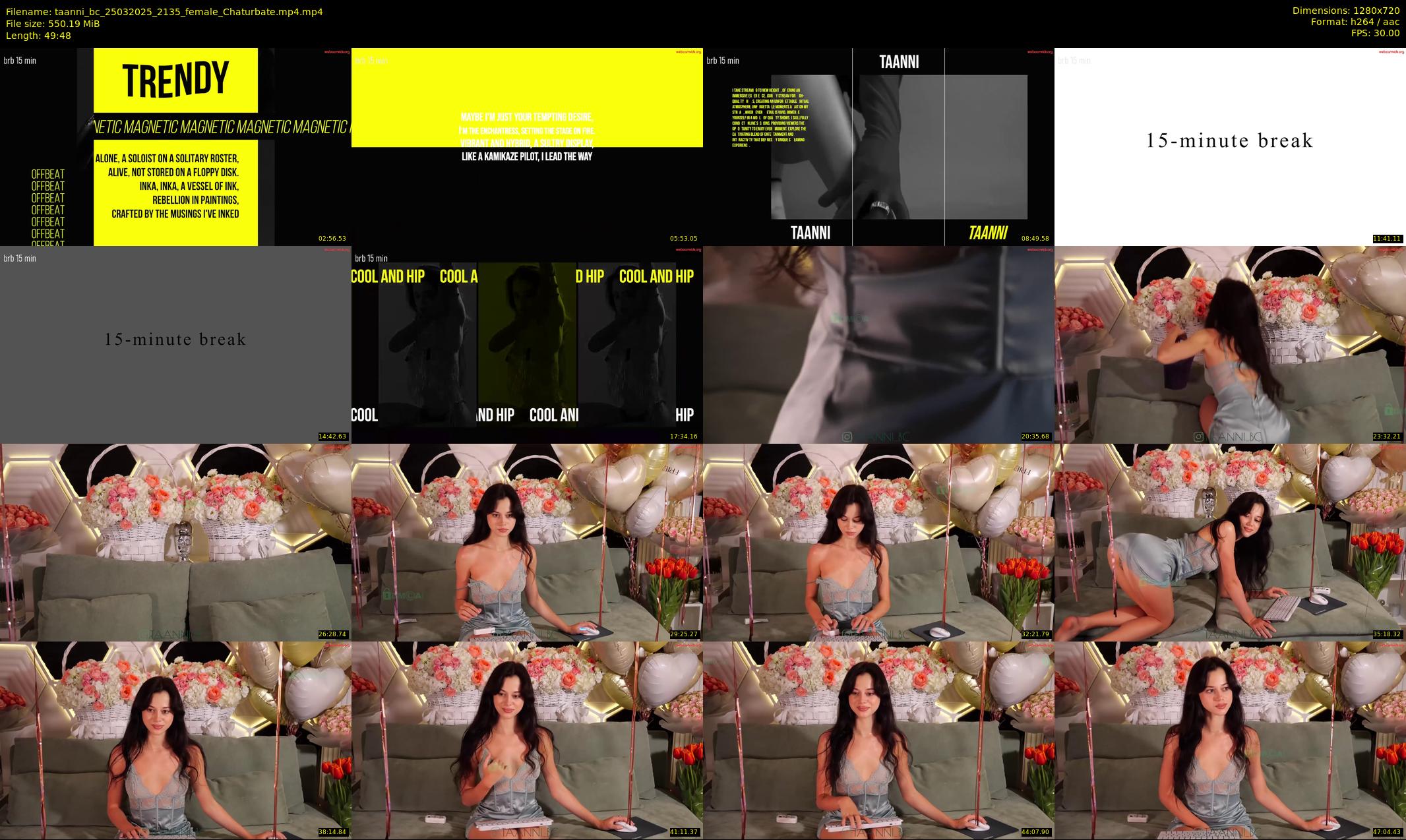 taanni_bc — 50 minute Chaturbate female cam show recording, 720p, Mar 25, 2025