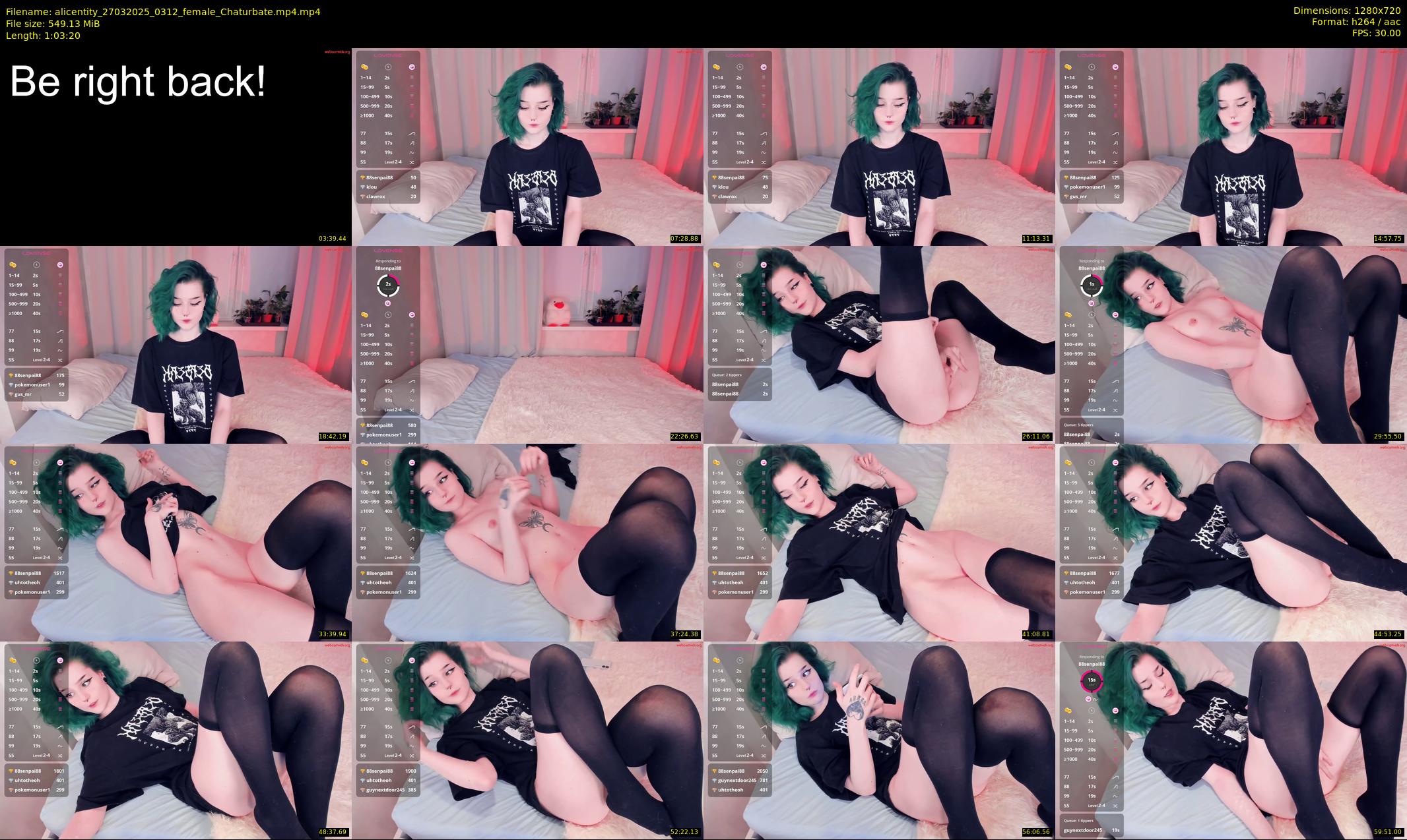 alicentity — 64 minute Chaturbate female cam show recording, 720p, Mar 27, 2025