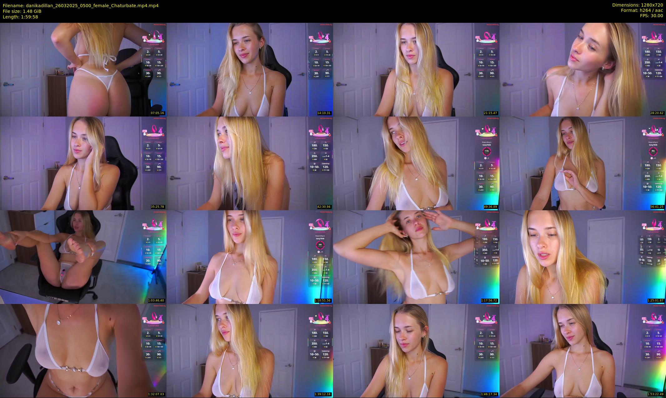 danikadillan — 120 minute Chaturbate female cam show recording, 720p, Mar 26, 2025