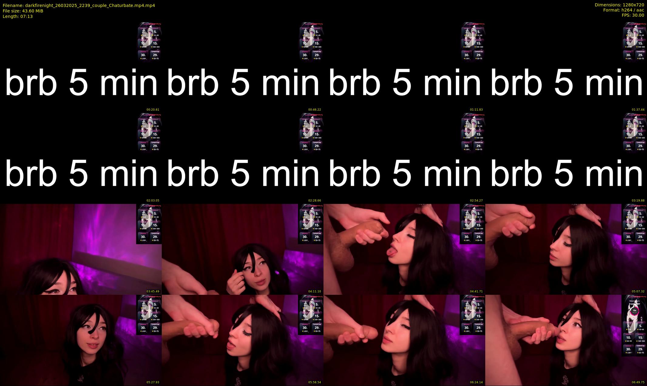 darkfirenight — 8 minute Chaturbate couple cam show recording, 720p, Mar 26, 2025