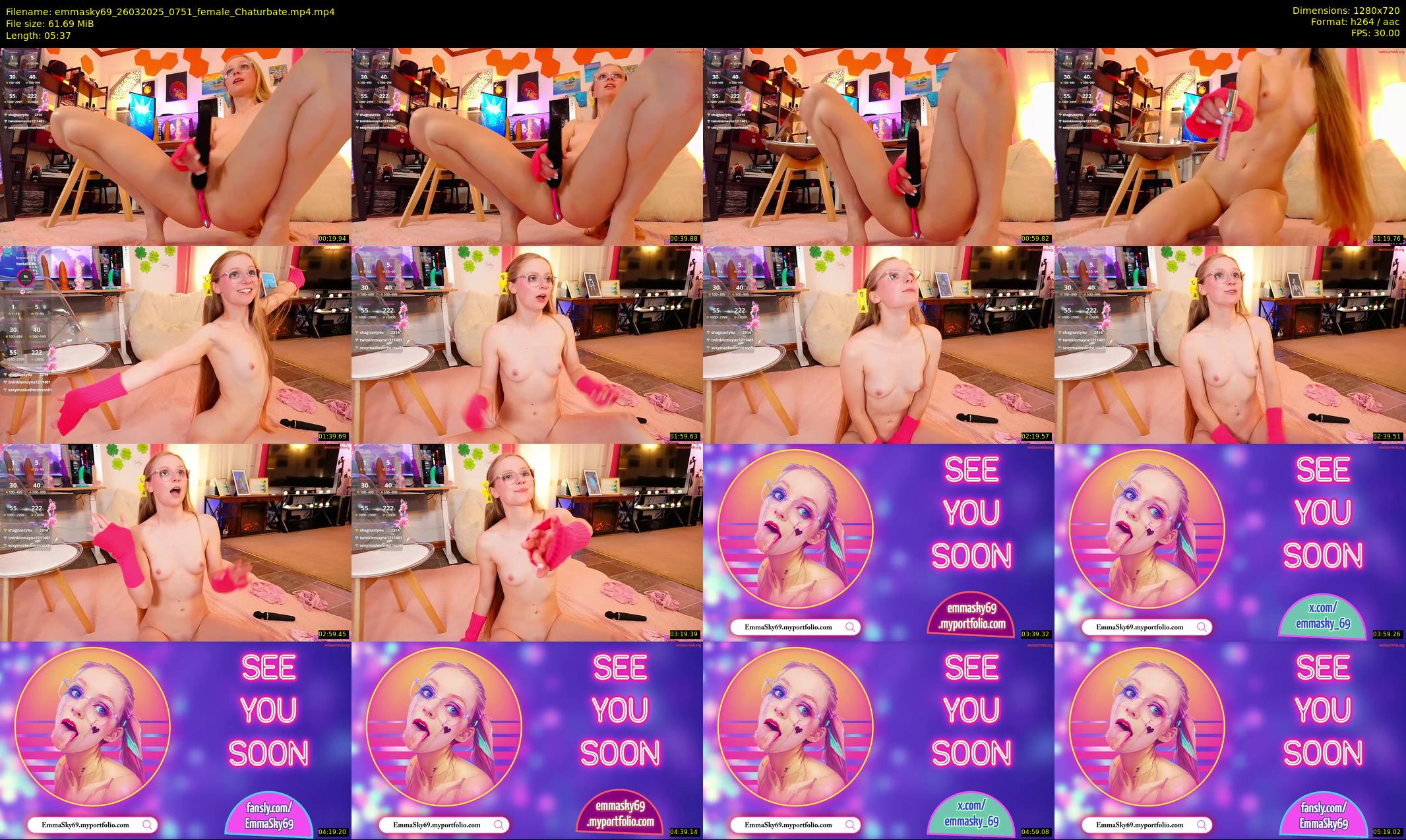 emmasky69 — 6 minute Chaturbate female cam show recording, 720p, Mar 26, 2025