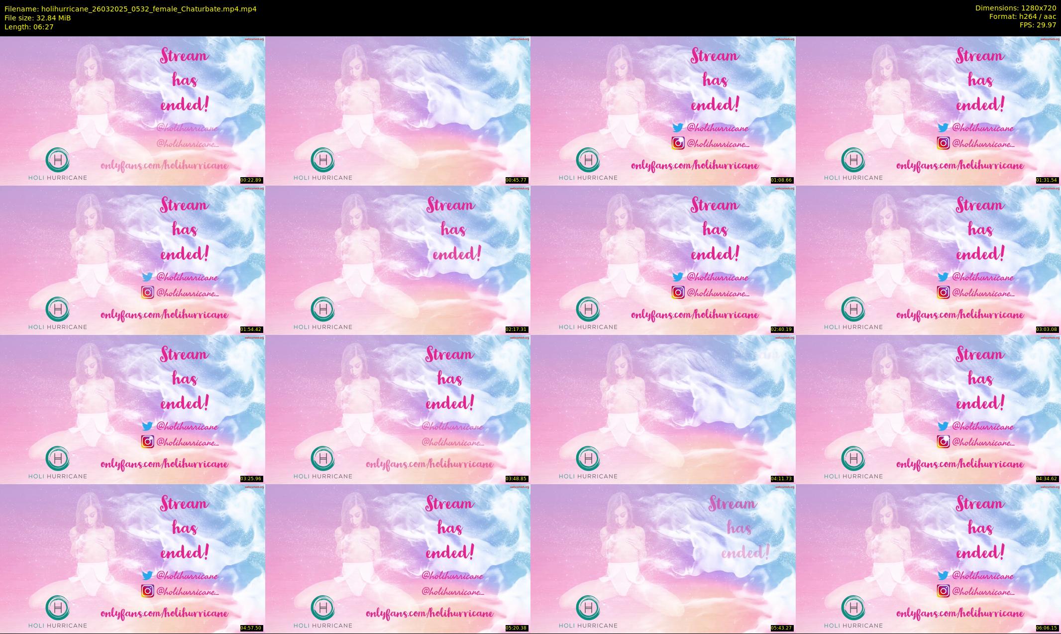 holihurricane — 7 minute Chaturbate female cam show recording, 720p, Mar 26, 2025