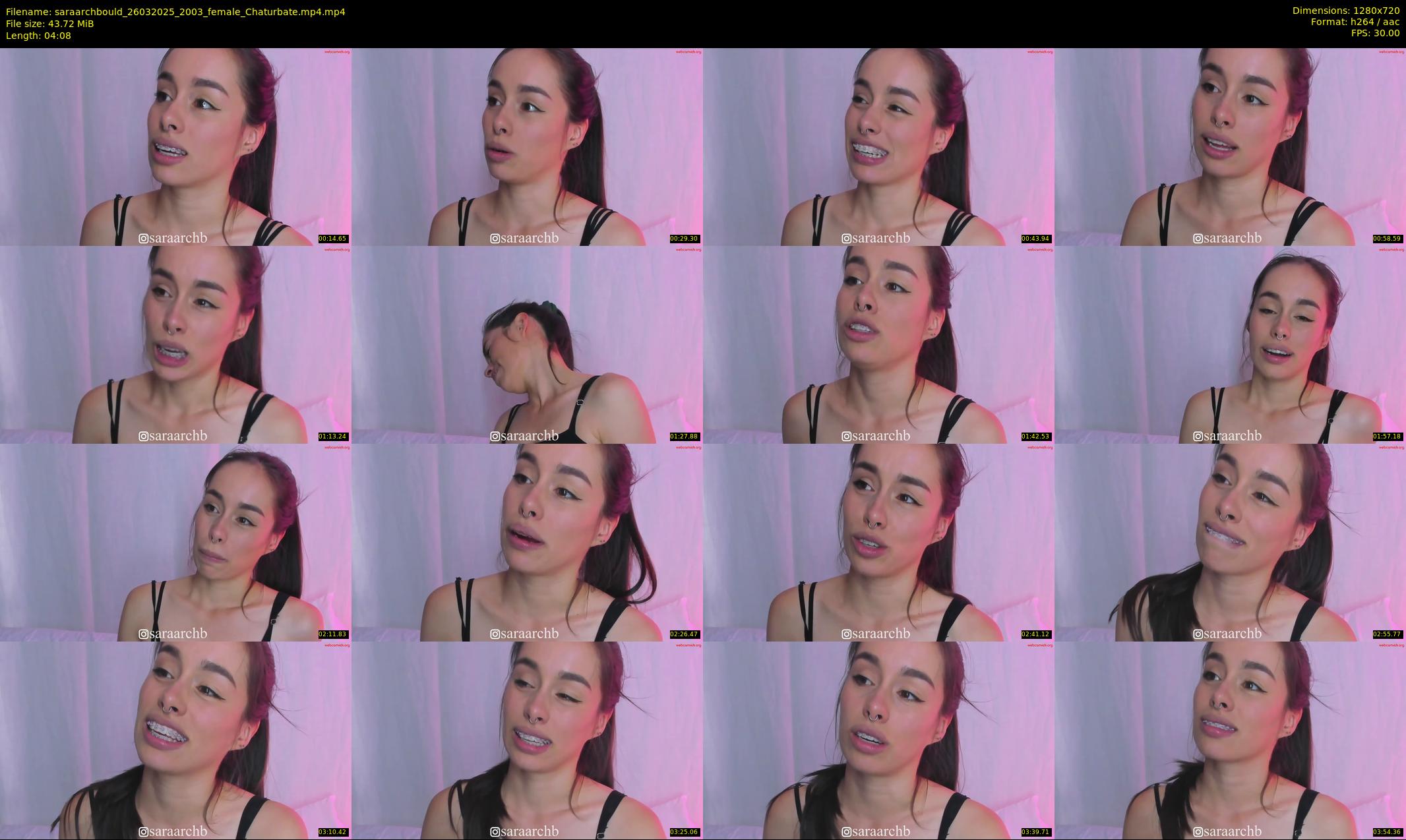 saraarchbould — 5 minute Chaturbate female cam show recording, 720p, Mar 26, 2025