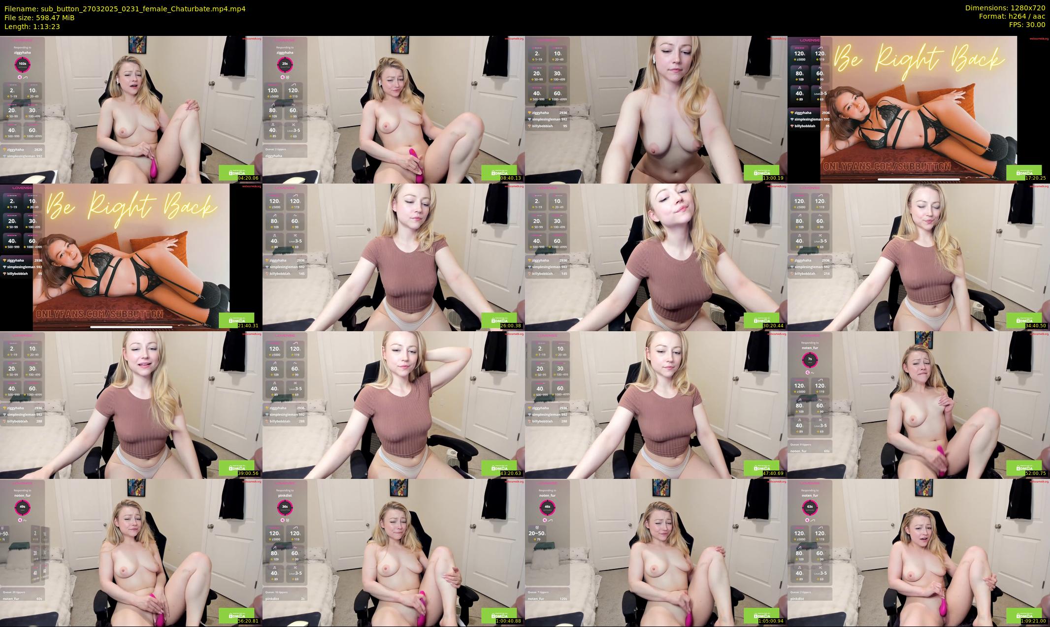 sub_button — 74 minute Chaturbate female cam show recording, 720p, Mar 27, 2025