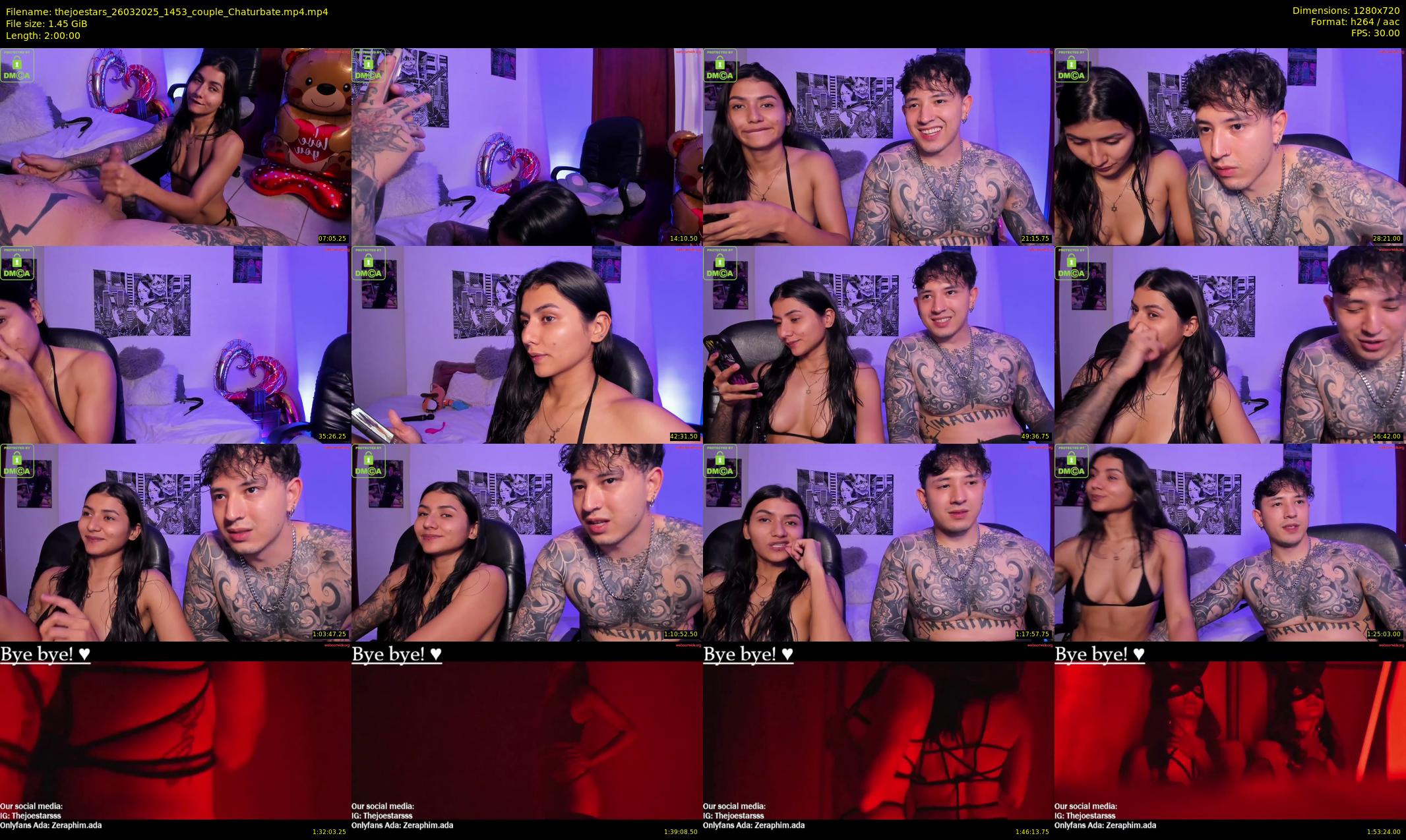 thejoestars — 120 minute Chaturbate couple cam show recording, 720p, Mar 26, 2025