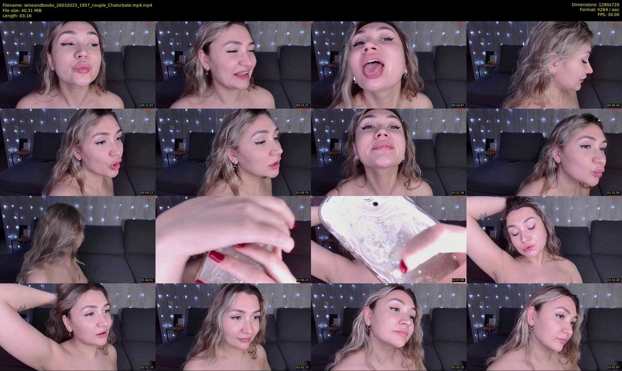 wineandboobs — 4 minute Chaturbate couple cam show recording, 720p, Mar 26, 2025