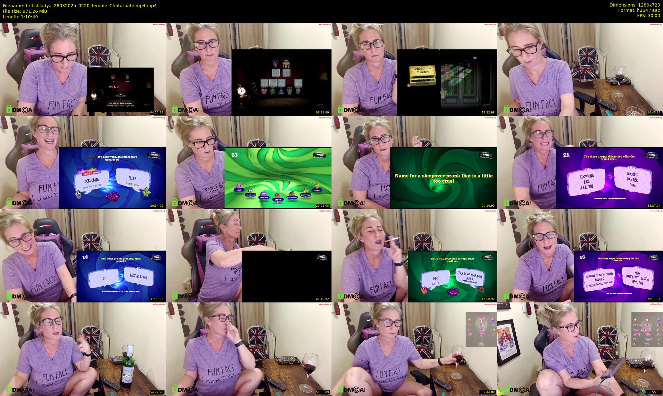 britishladya — 71 minute Chaturbate female cam show recording, 720p, Mar 28, 2025
