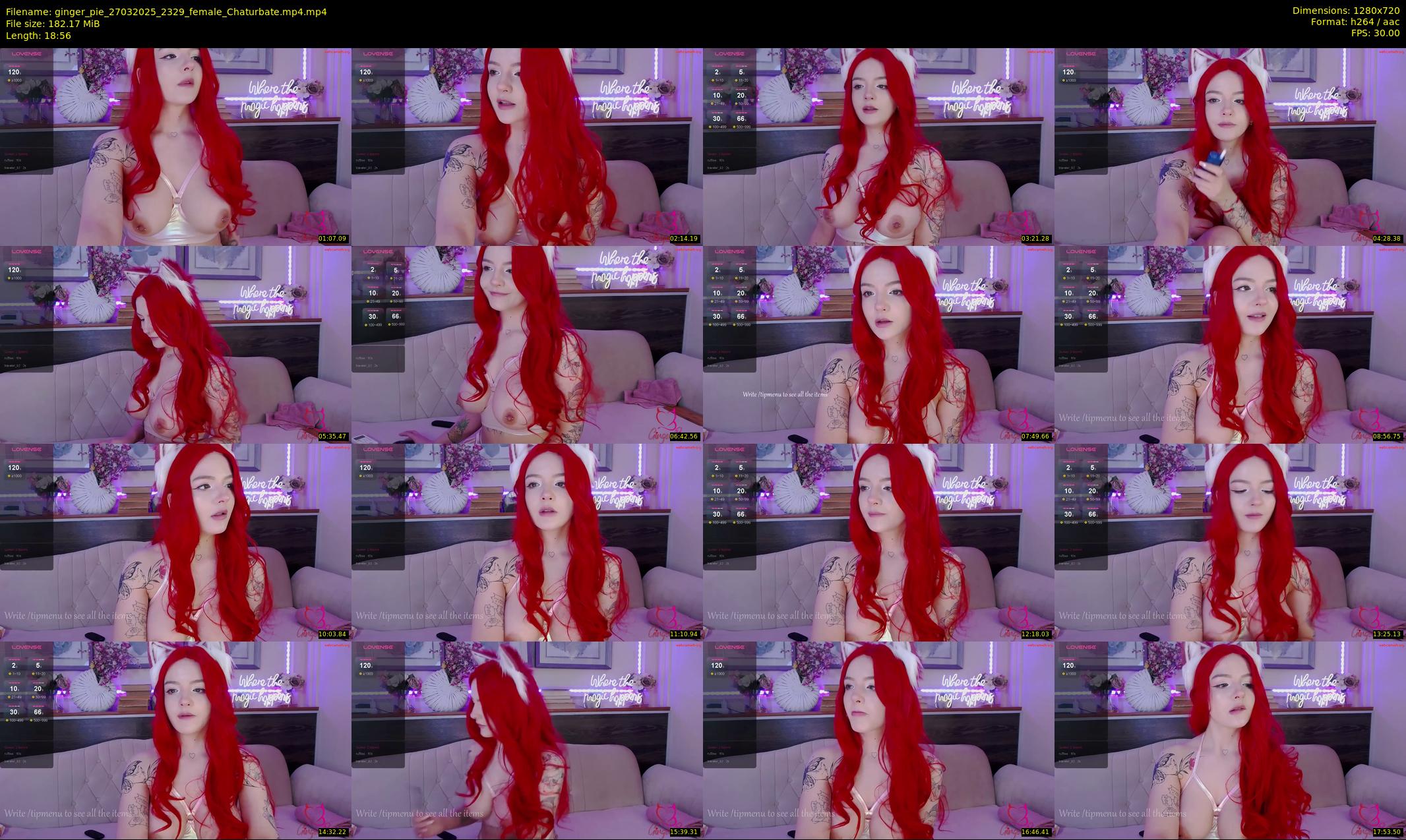 ginger_pie — 19 minute Chaturbate female cam show recording, 720p, Mar 27, 2025
