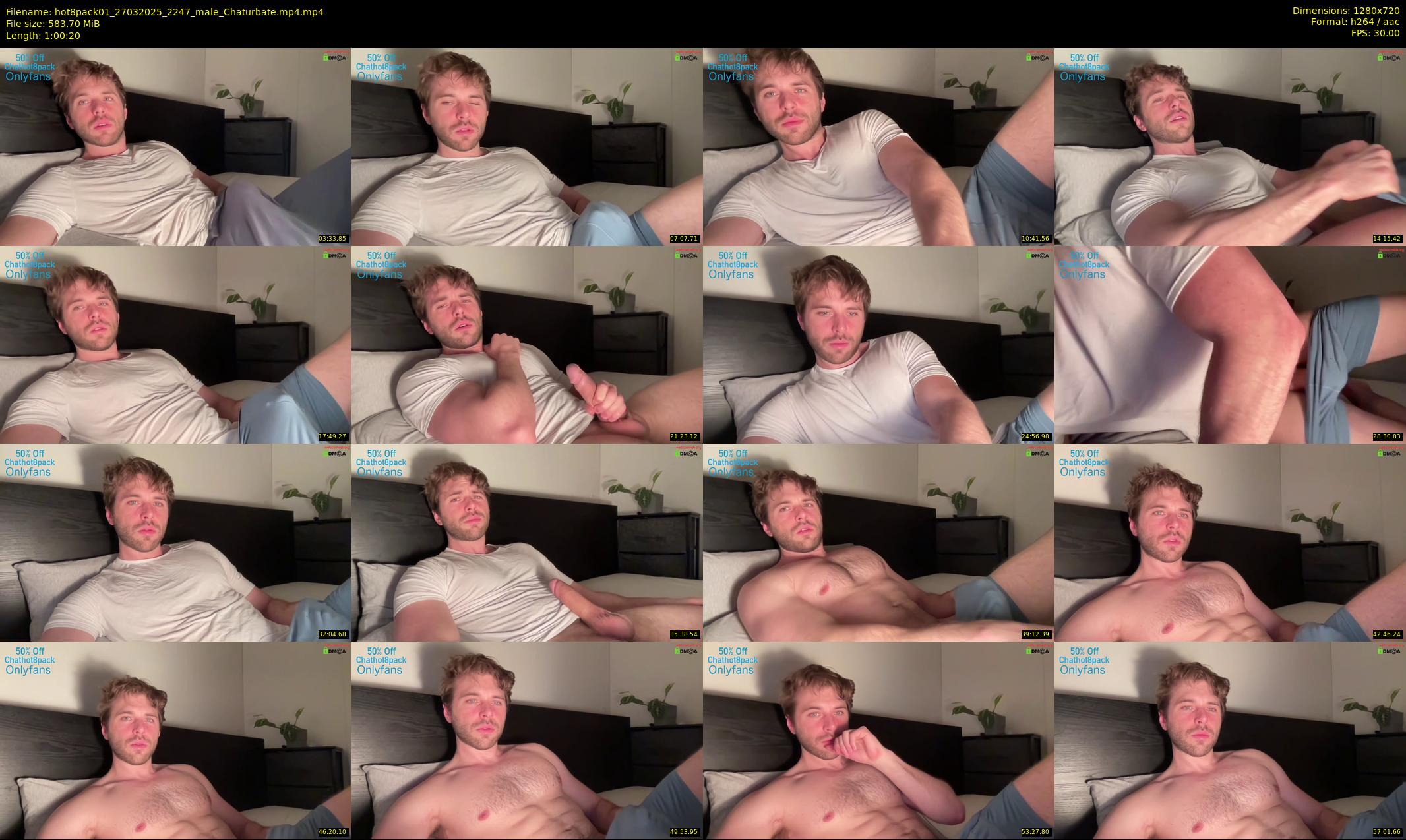 hot8pack01 — 61 minute Chaturbate male cam show recording, 720p, Mar 27, 2025