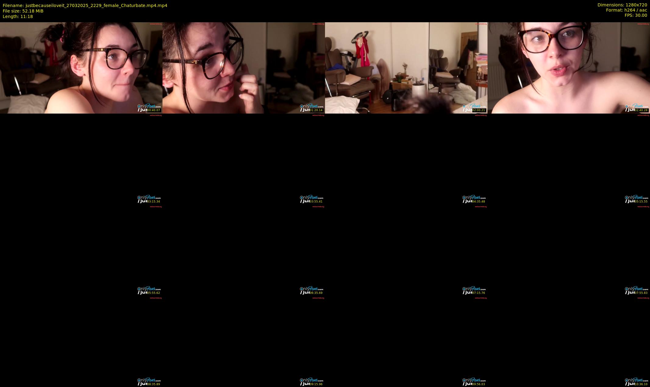 justbecauseiloveit — 12 minute Chaturbate female cam show recording, 720p, Mar 27, 2025