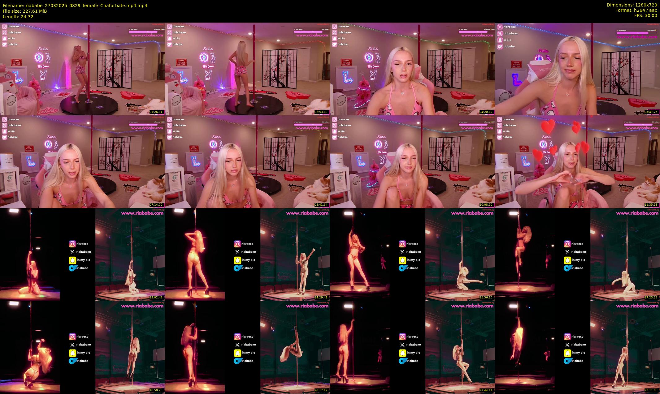 riababe — 25 minute Chaturbate female cam show recording, 720p, Mar 27, 2025