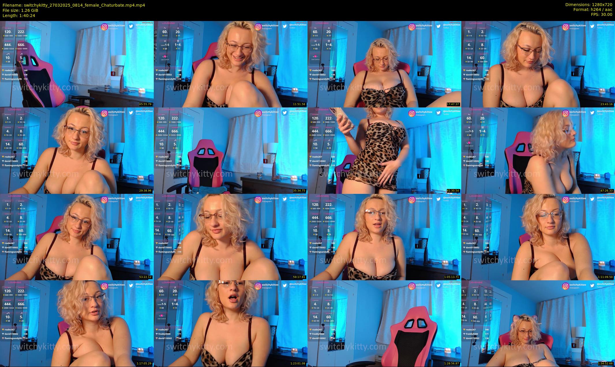 switchykitty — 101 minute Chaturbate female cam show recording, 720p, Mar 27, 2025
