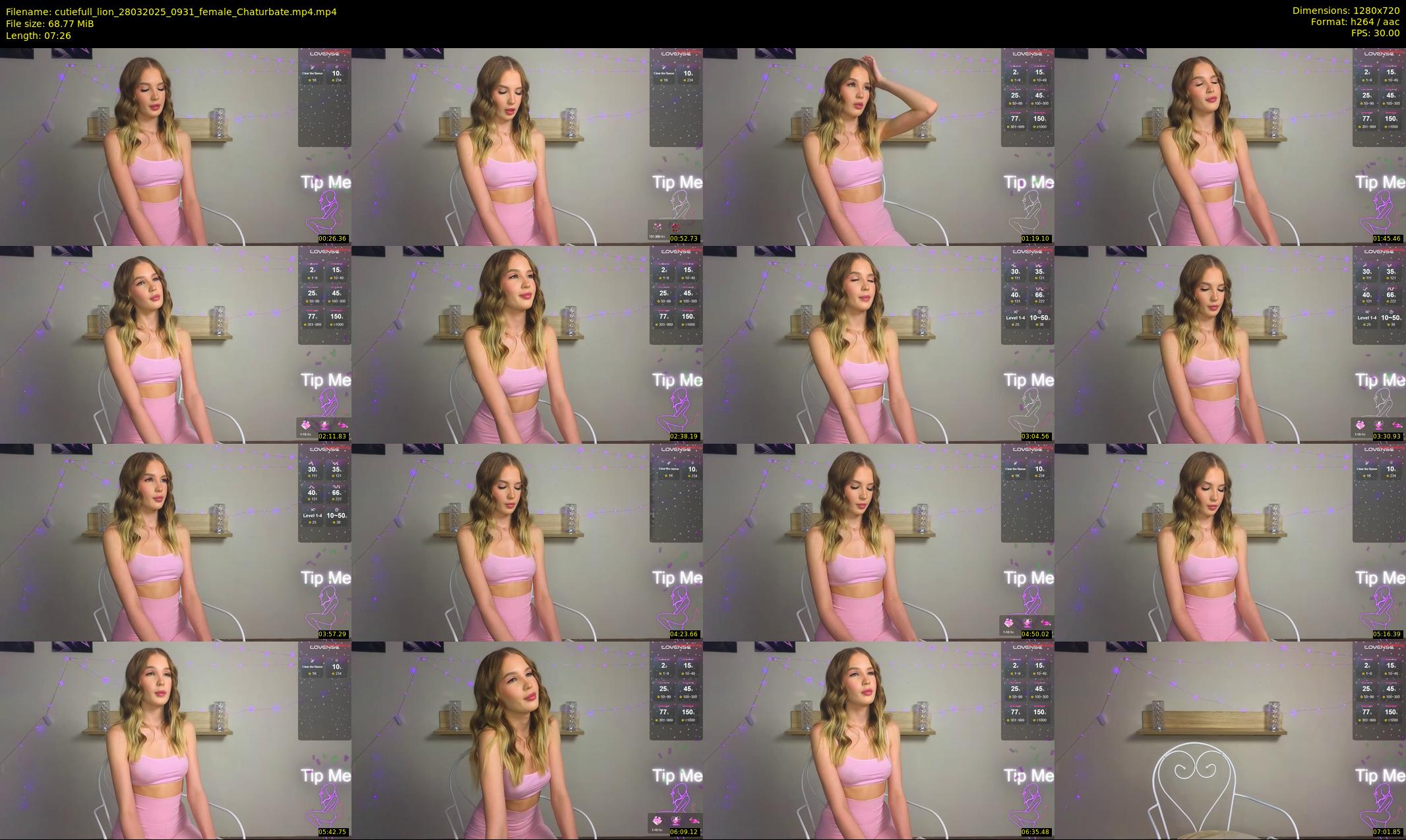 cutiefull_lion — 8 minute Chaturbate female cam show recording, 720p, Mar 28, 2025