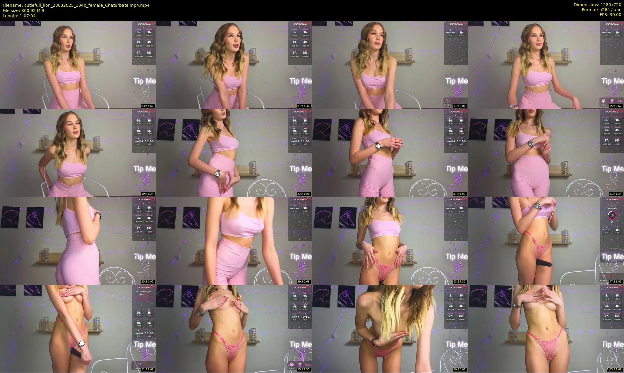 cutiefull_lion — 68 minute Chaturbate female cam show recording, 720p, Mar 28, 2025