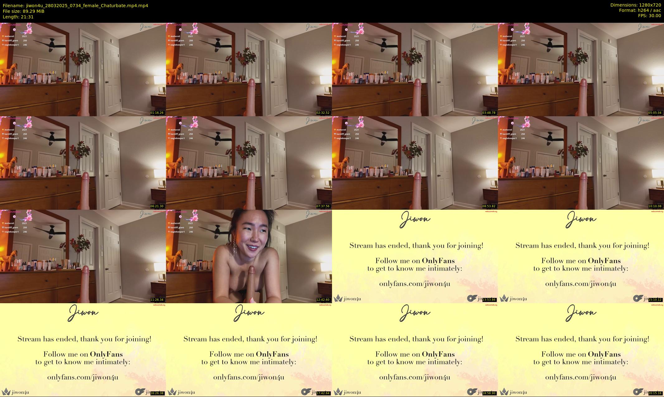 jiwon4u — 22 minute Chaturbate female cam show recording, 720p, Mar 28, 2025