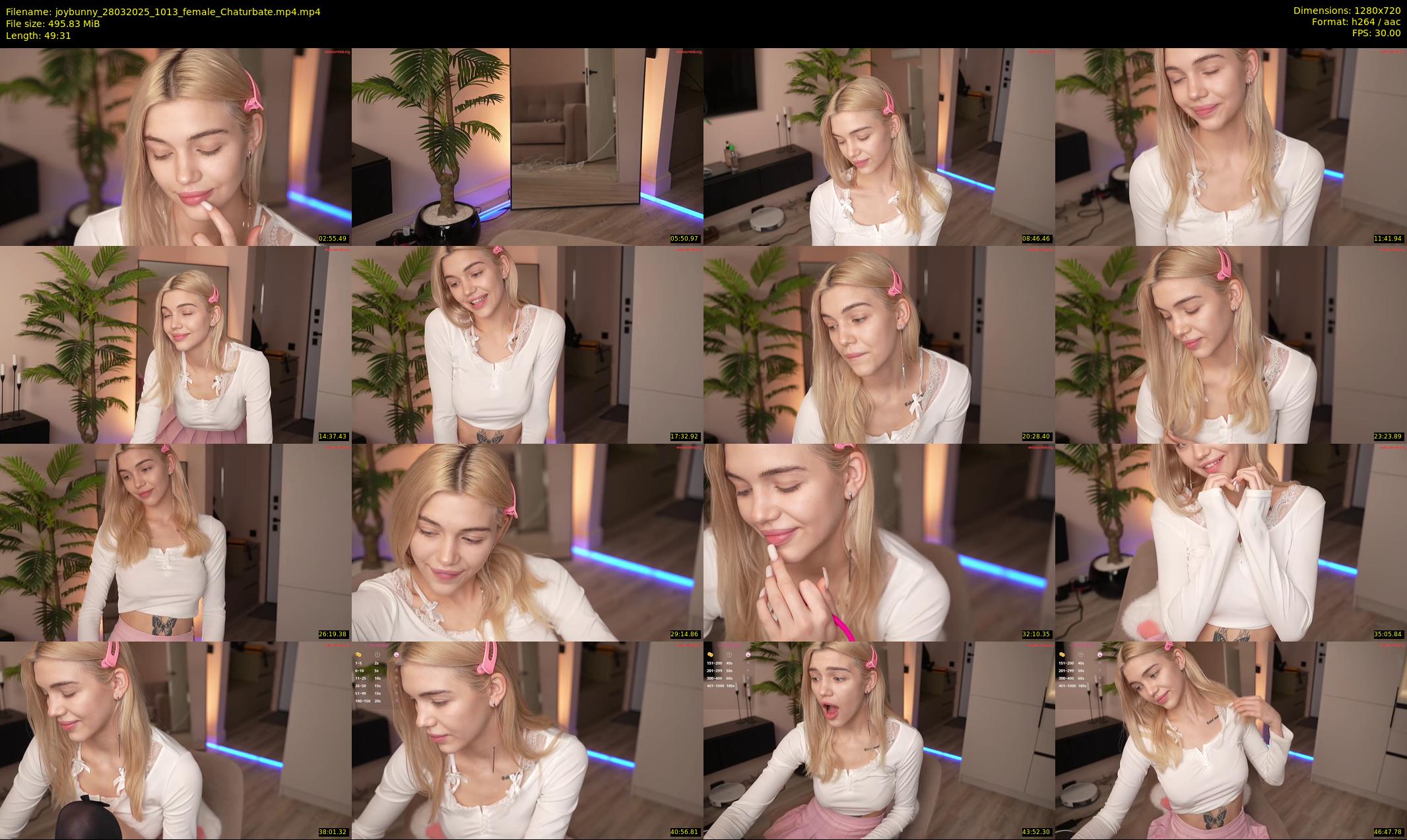 joybunny — 50 minute Chaturbate female cam show recording, 720p, Mar 28, 2025
