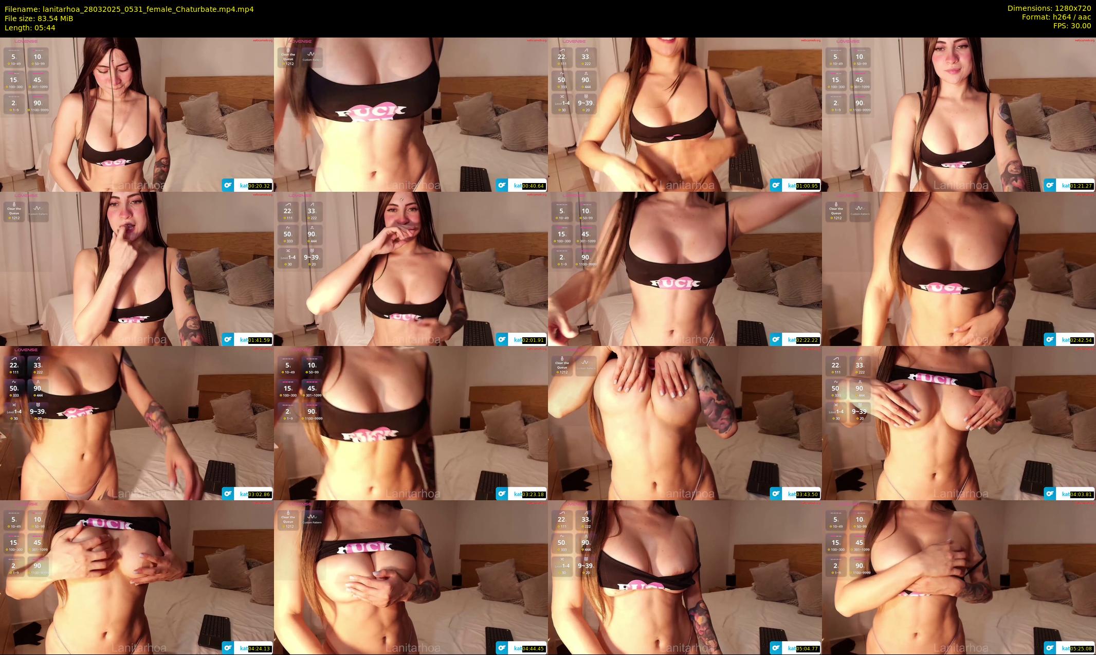 lanitarhoa — 6 minute Chaturbate female cam show recording, 720p, Mar 28, 2025