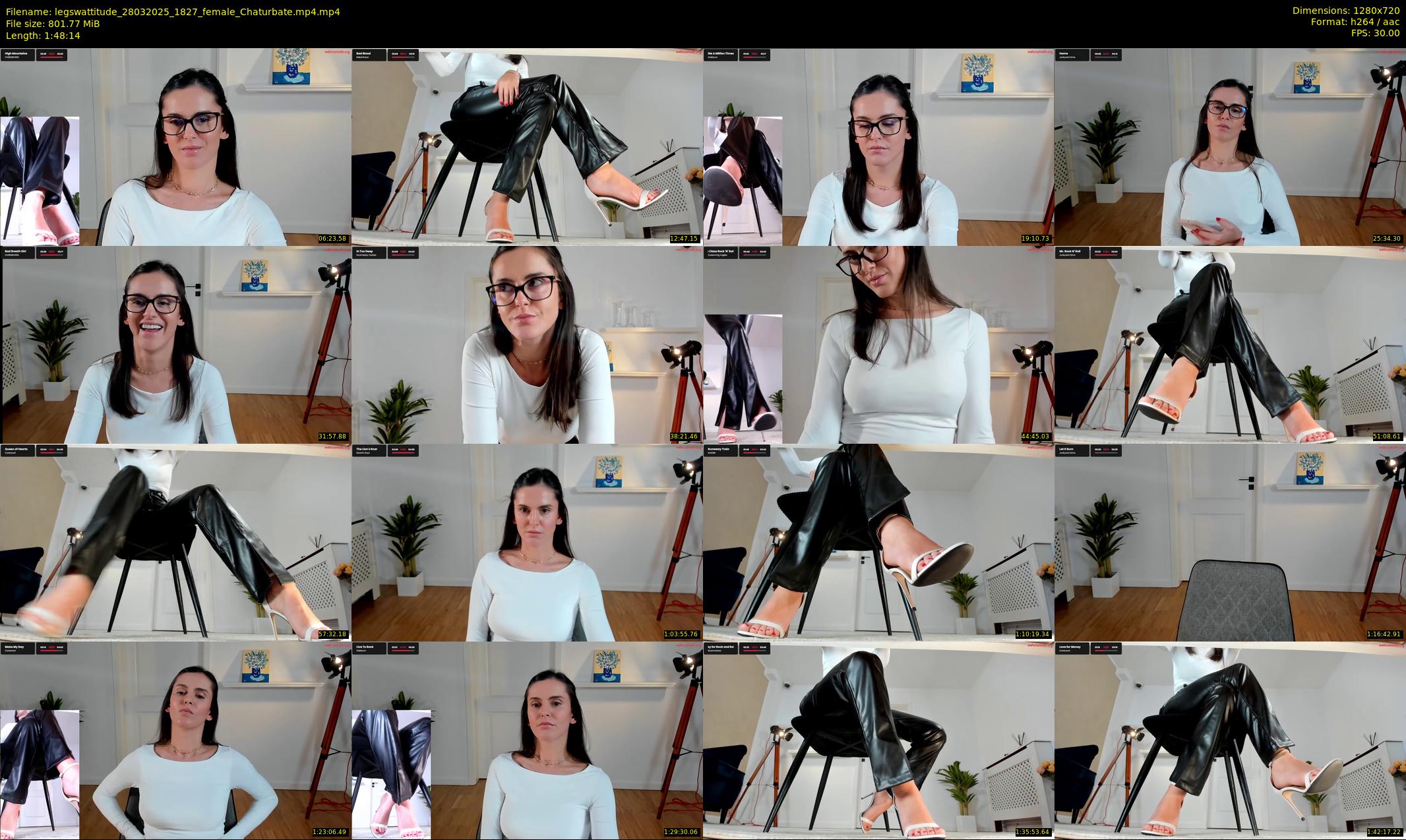 legswattitude — 109 minute Chaturbate female cam show recording, 720p, Mar 28, 2025