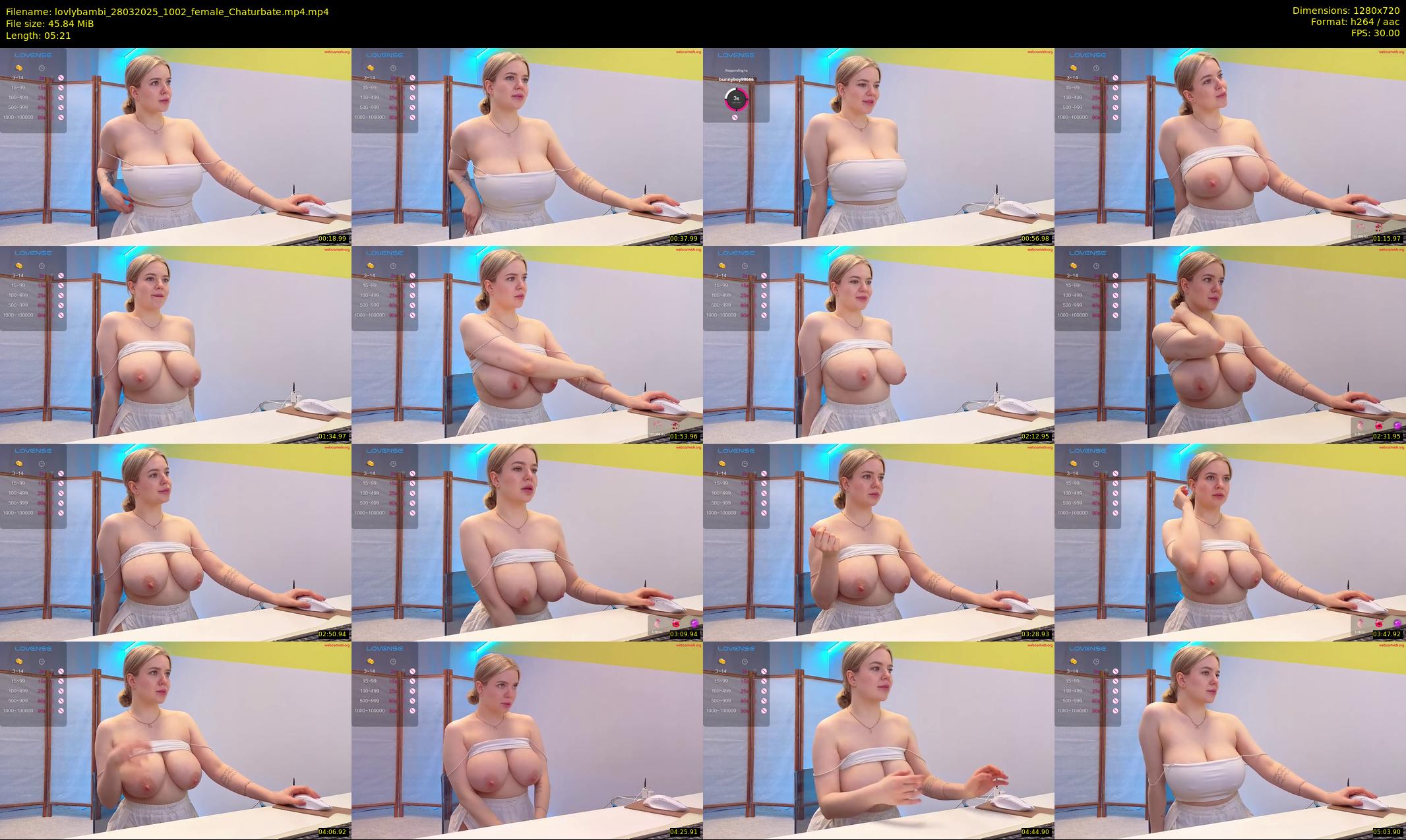 lovlybambi — 6 minute Chaturbate female cam show recording, 720p, Mar 28, 2025