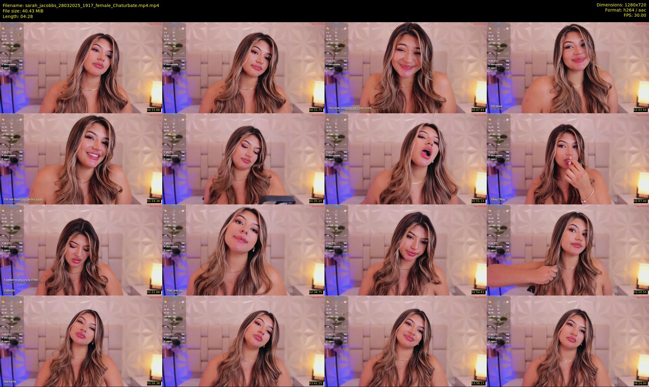 sarah_jacobbs — 5 minute Chaturbate female cam show recording, 720p, Mar 28, 2025
