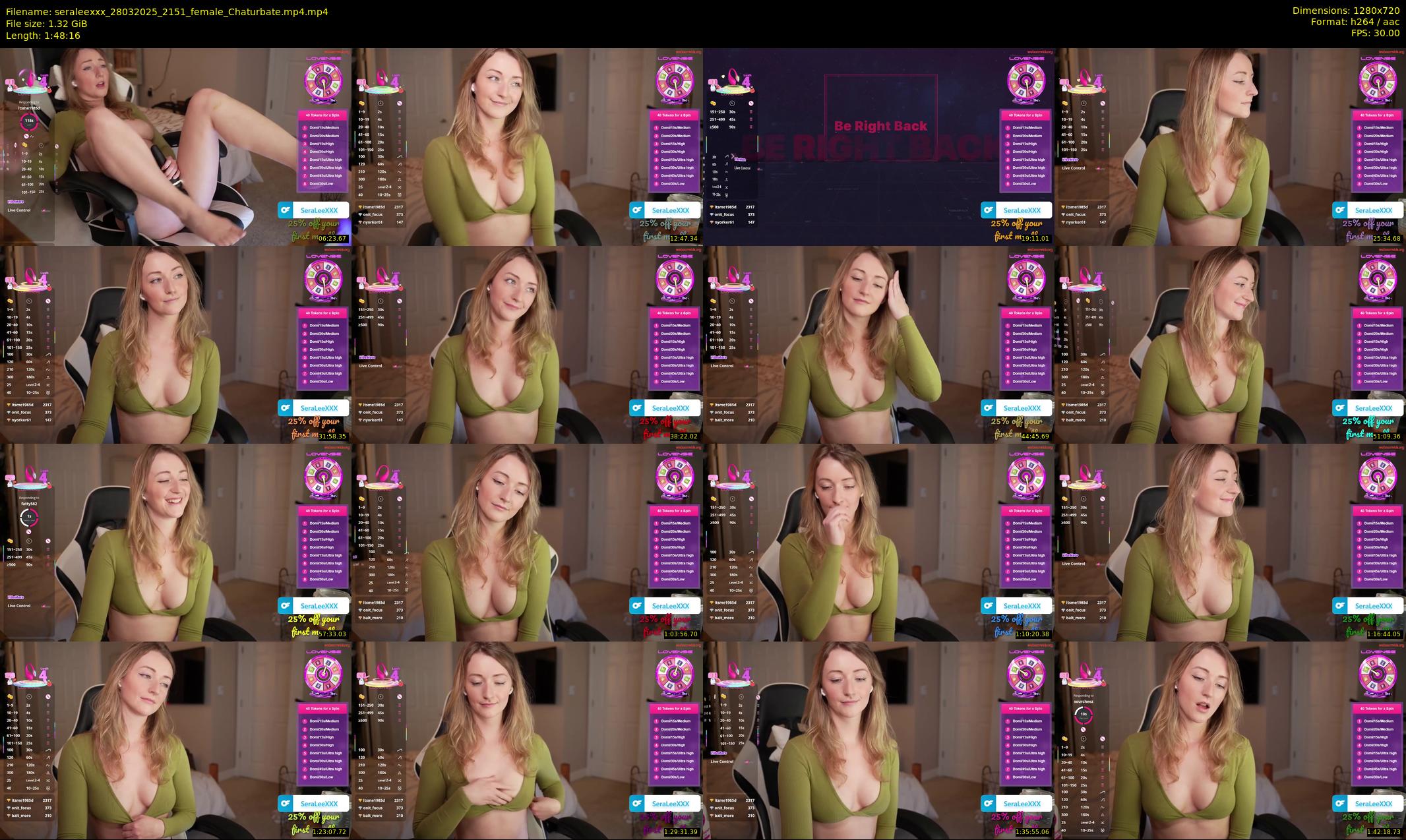seraleexxx — 109 minute Chaturbate female cam show recording, 720p, Mar 28, 2025