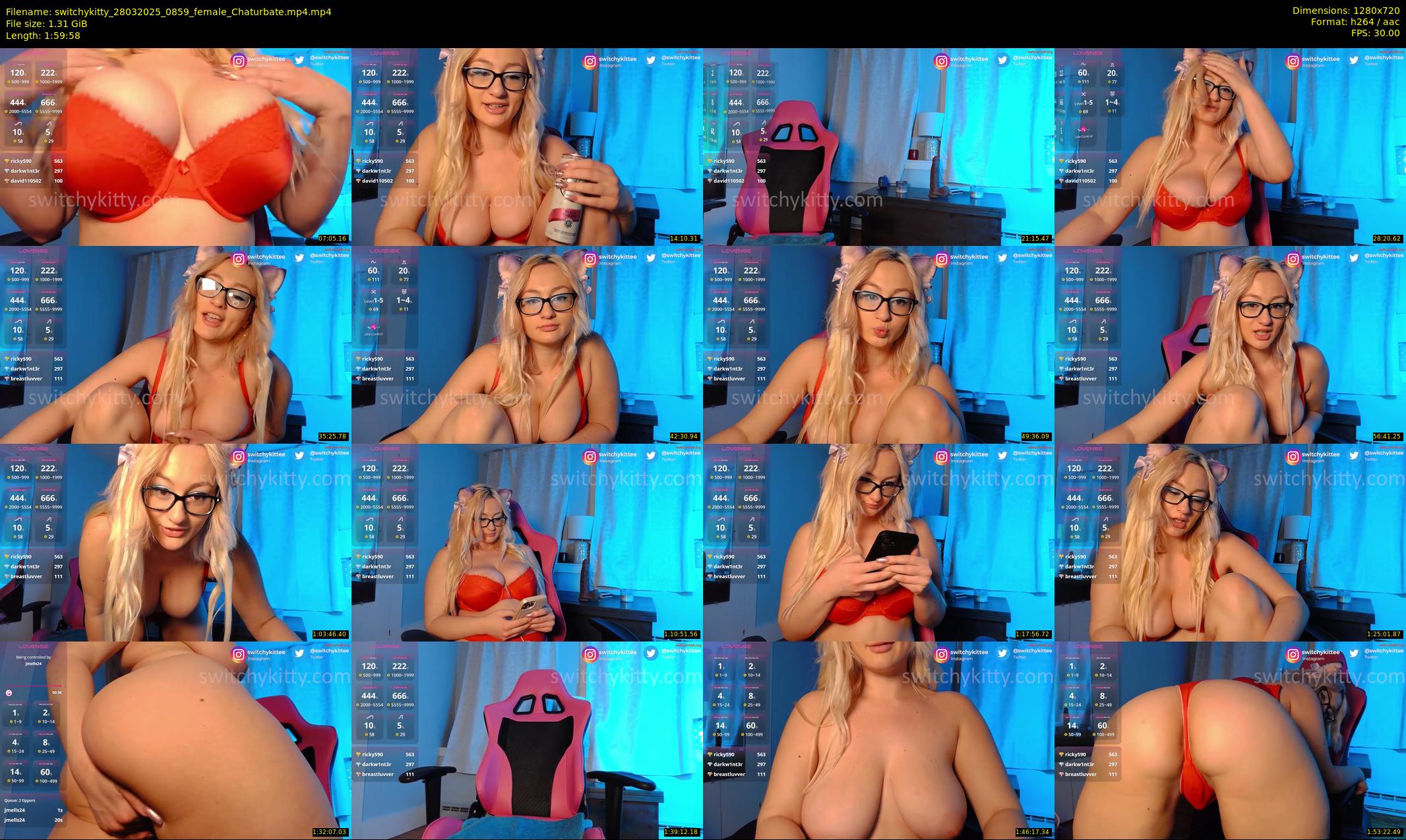 switchykitty — 120 minute Chaturbate female cam show recording, 720p, Mar 28, 2025
