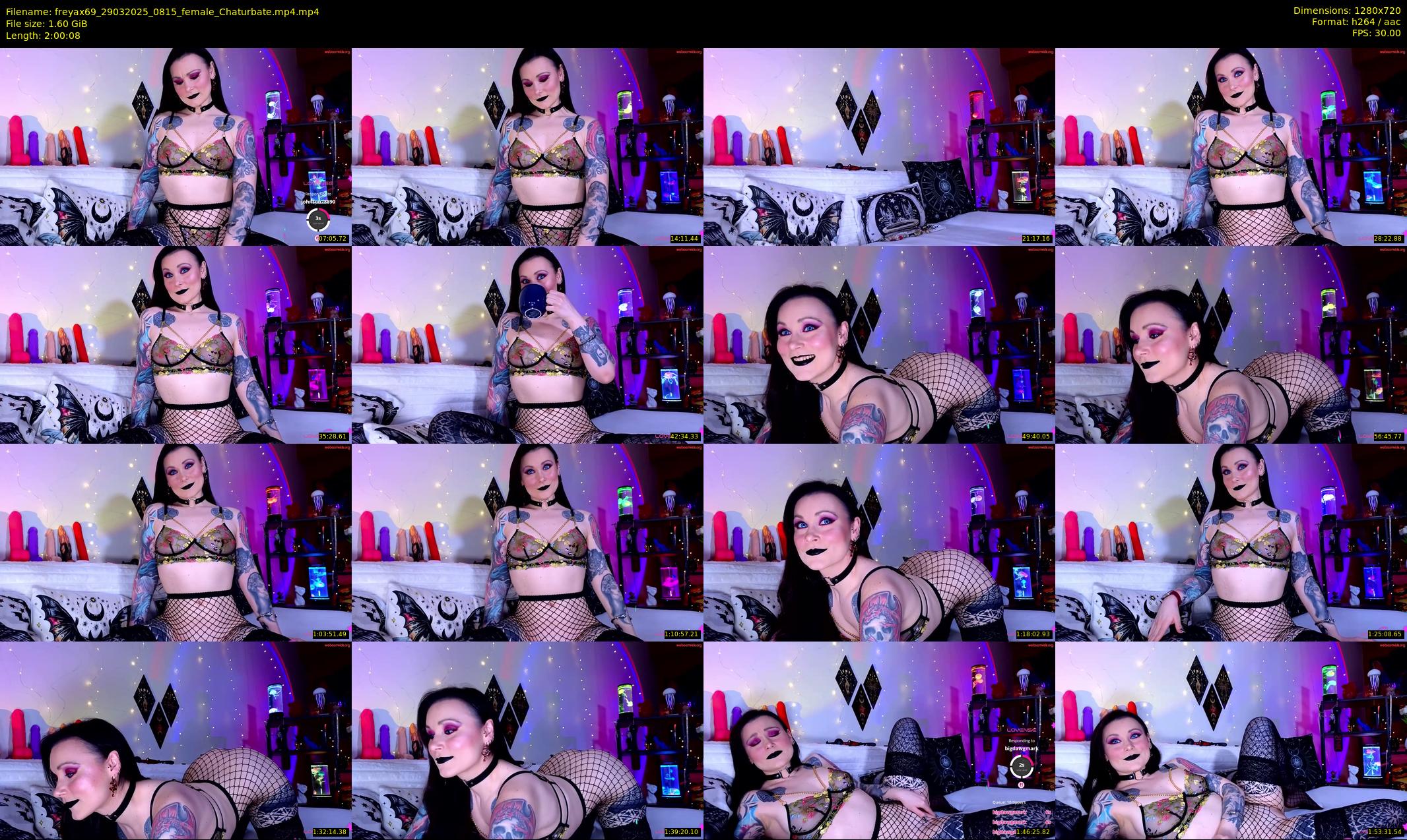 freyax69 — 121 minute Chaturbate female cam show recording, 720p, Mar 29, 2025