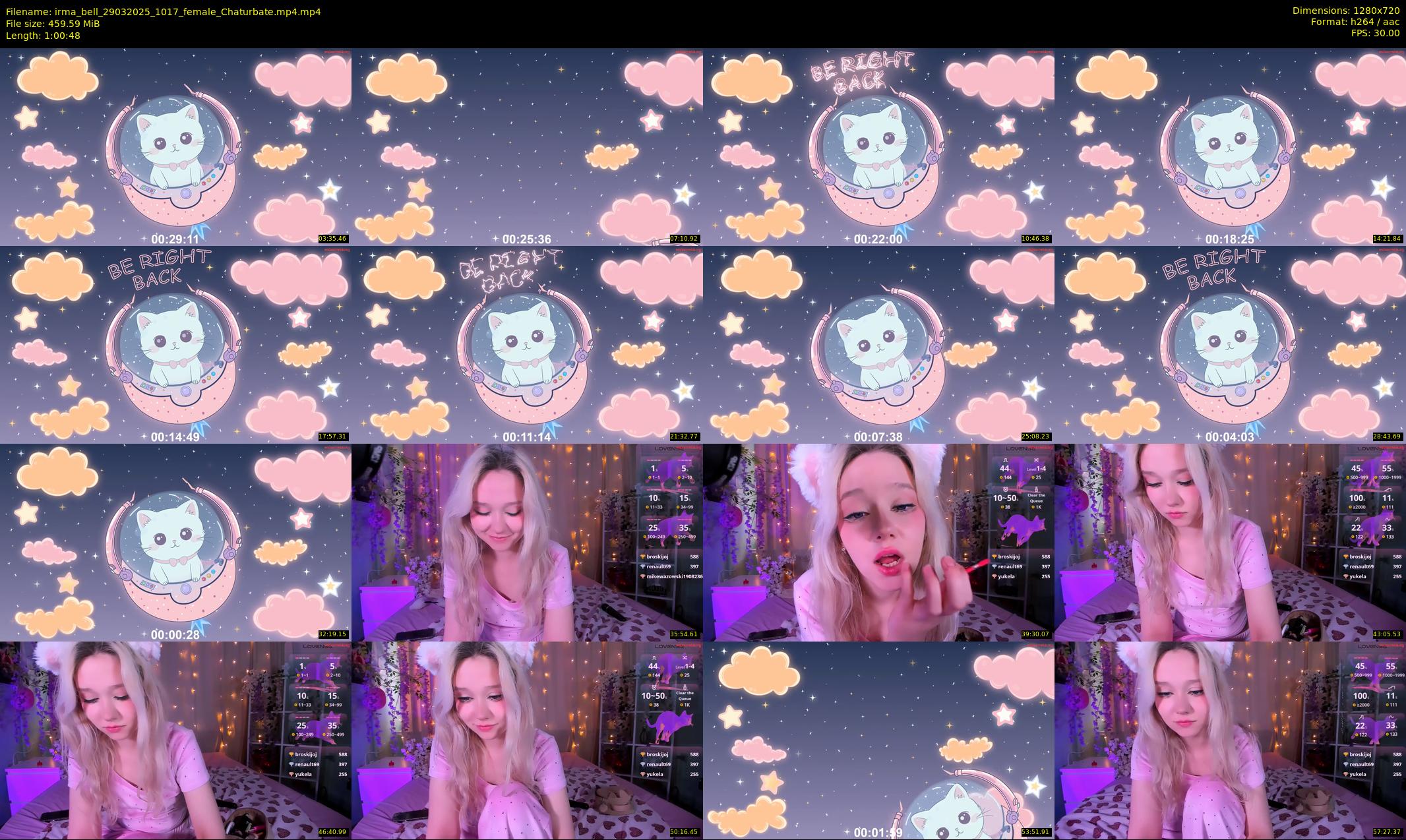 irma_bell — 61 minute Chaturbate female cam show recording, 720p, Mar 29, 2025