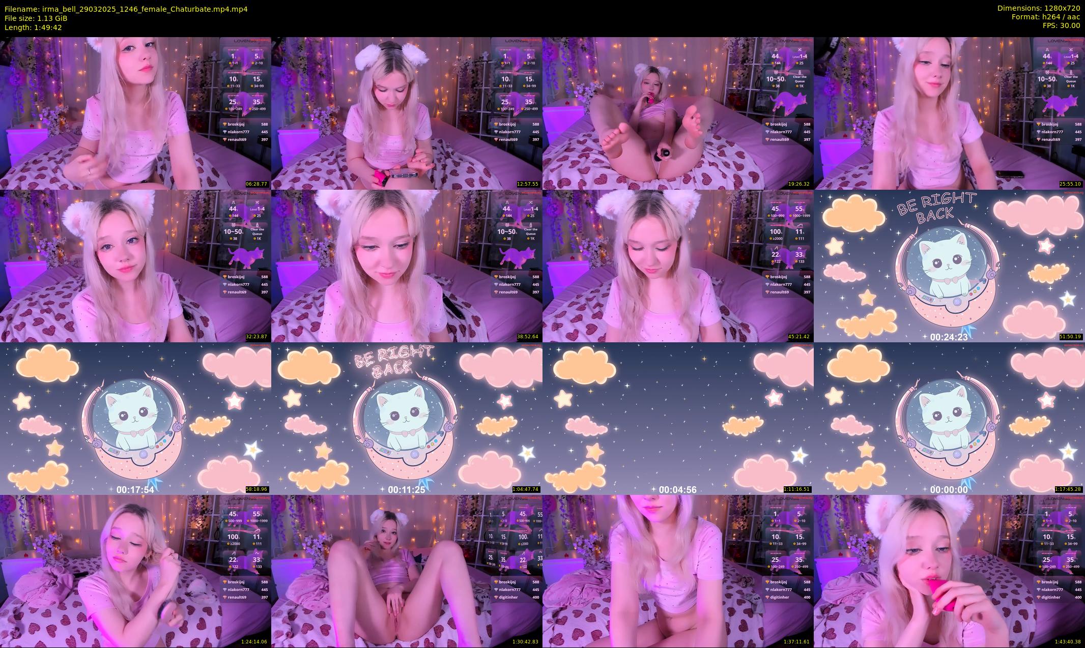 irma_bell — 110 minute Chaturbate female cam show recording, 720p, Mar 29, 2025