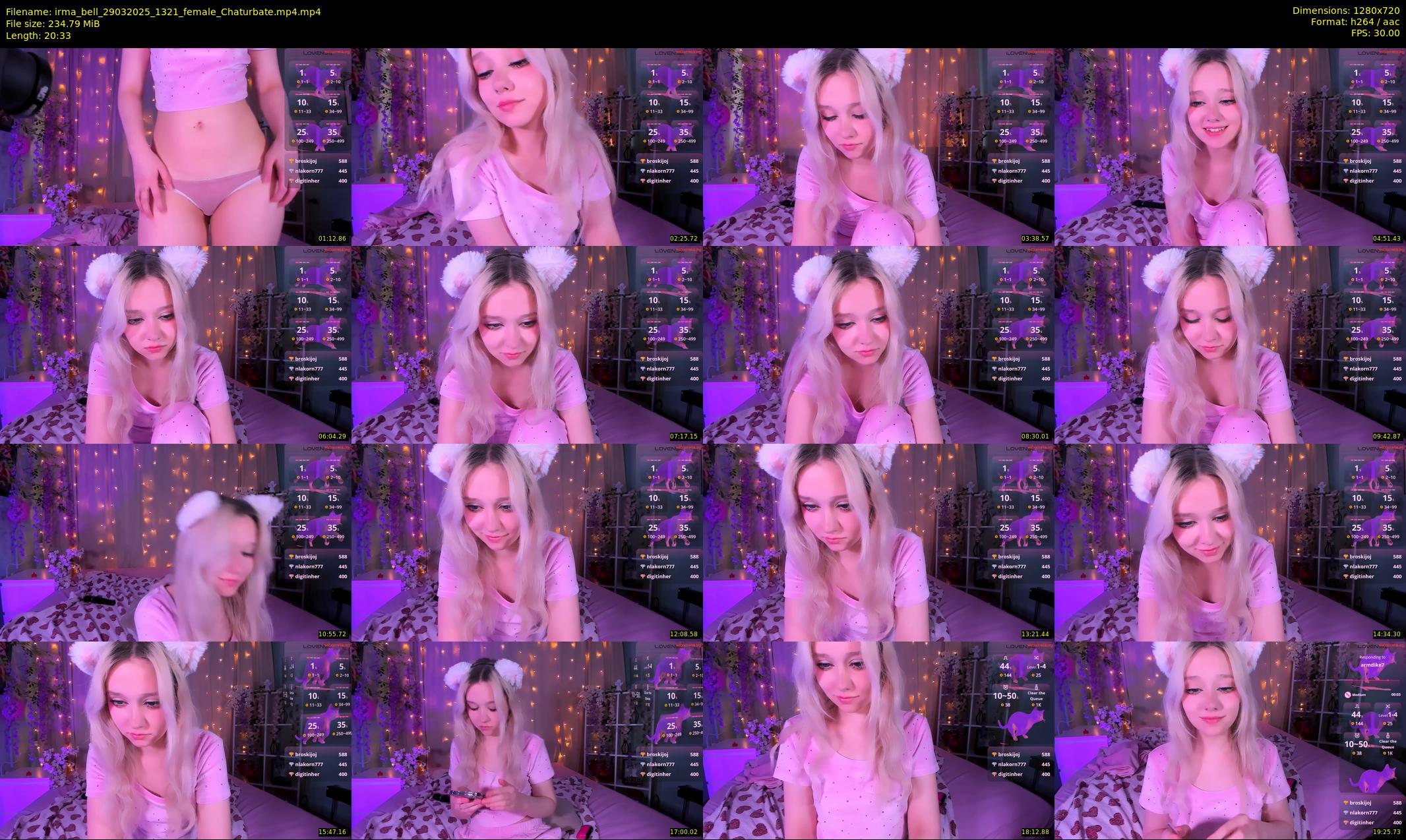 irma_bell — 21 minute Chaturbate female cam show recording, 720p, Mar 29, 2025