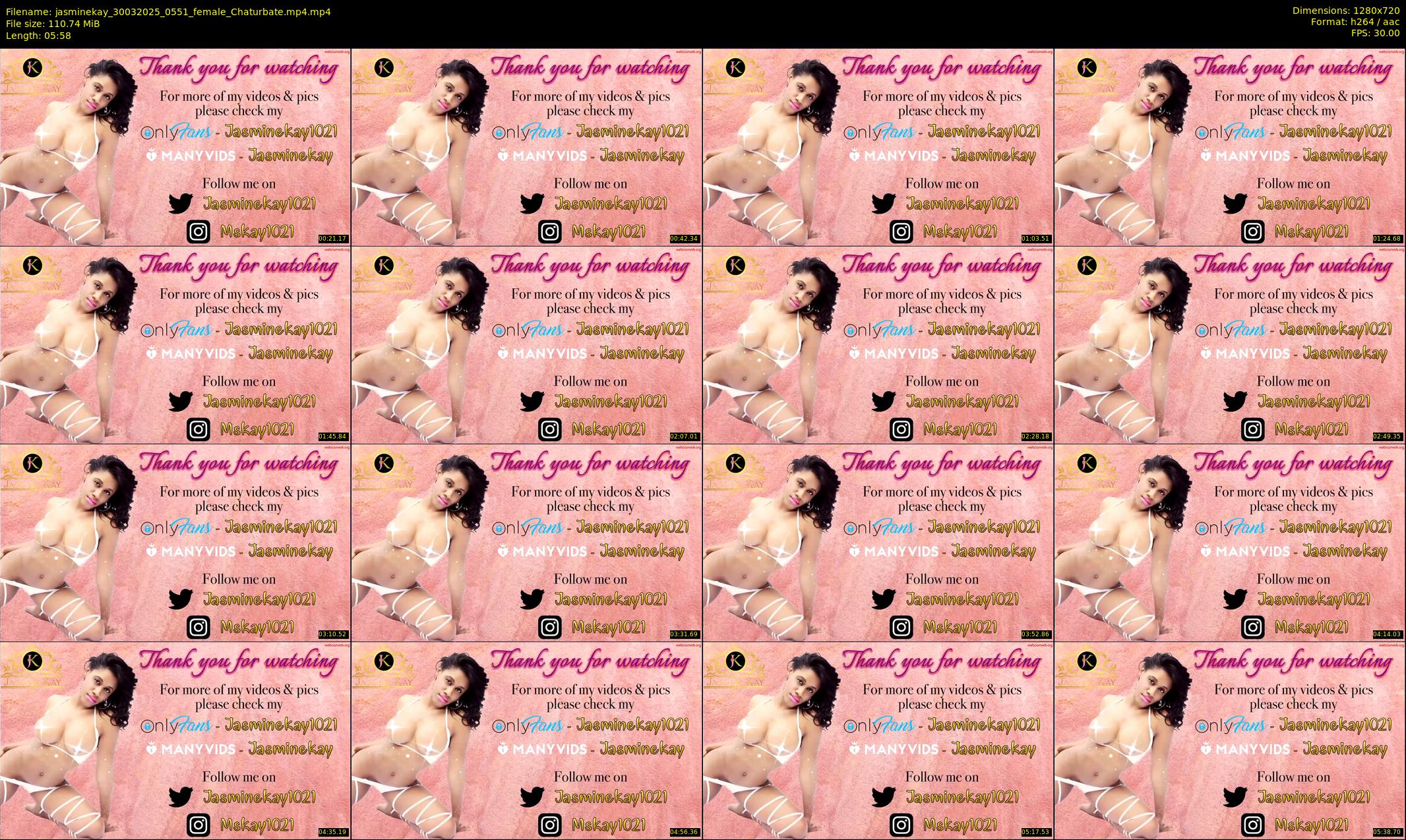 jasminekay — 6 minute Chaturbate female cam show recording, 720p, Mar 30, 2025
