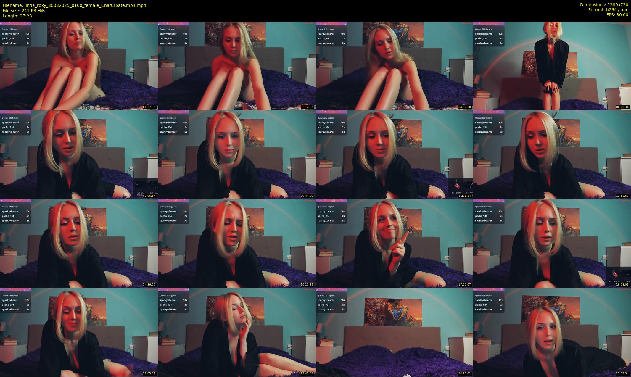 linda_roxy — 28 minute Chaturbate female cam show recording, 720p, Mar 30, 2025
