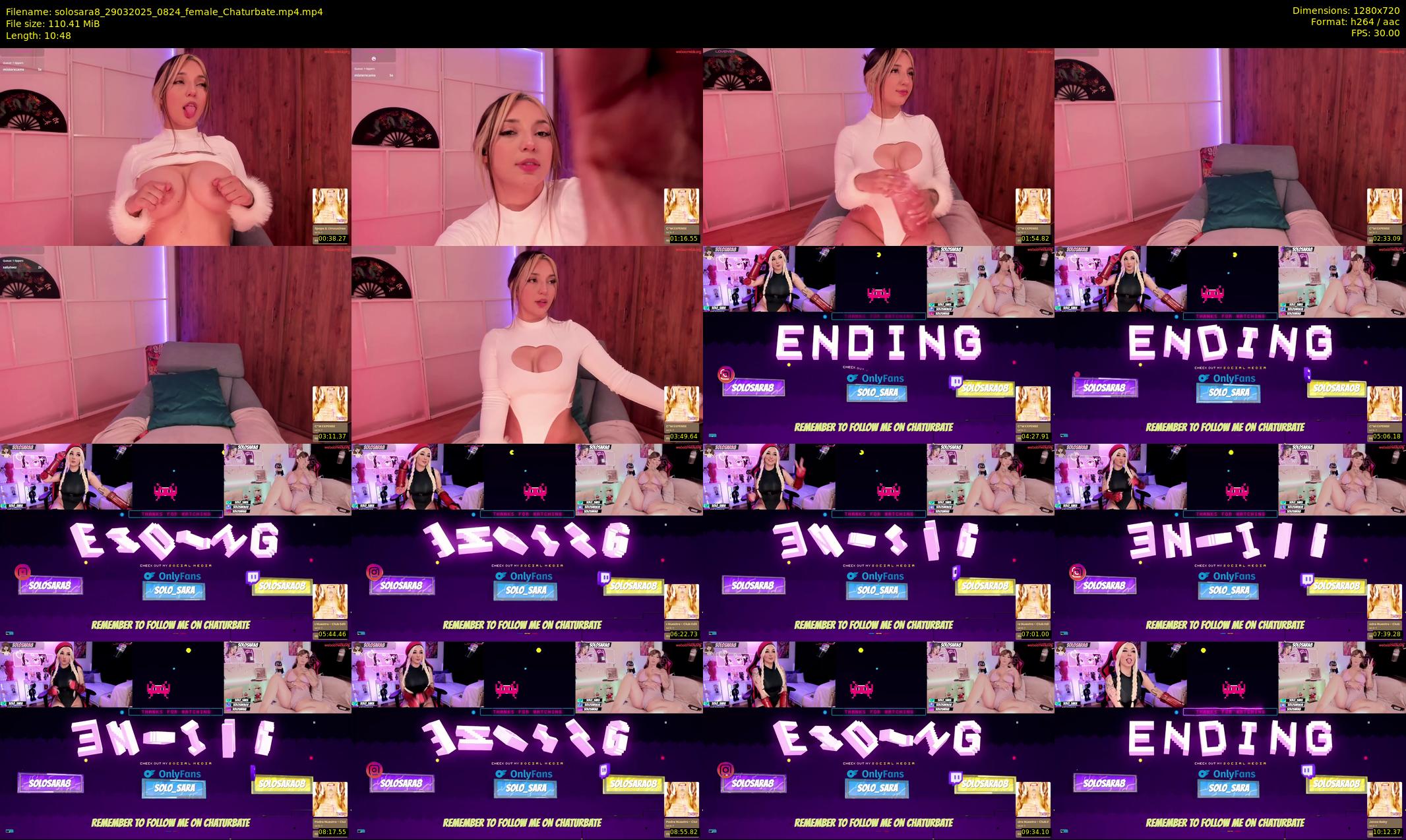 solosara8 — 11 minute Chaturbate female cam show recording, 720p, Mar 29, 2025