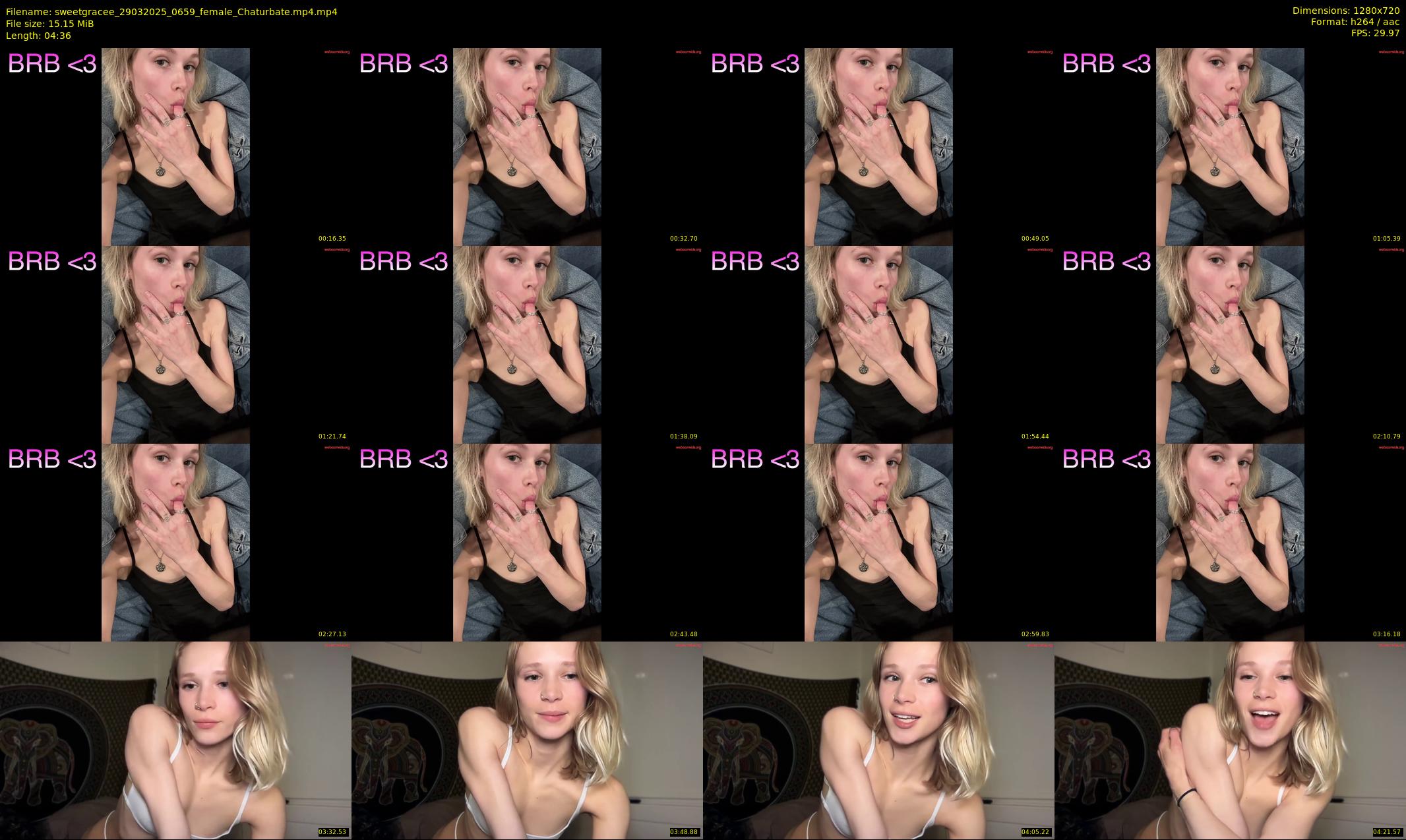 sweetgracee — 5 minute Chaturbate female cam show recording, 720p, Mar 29, 2025