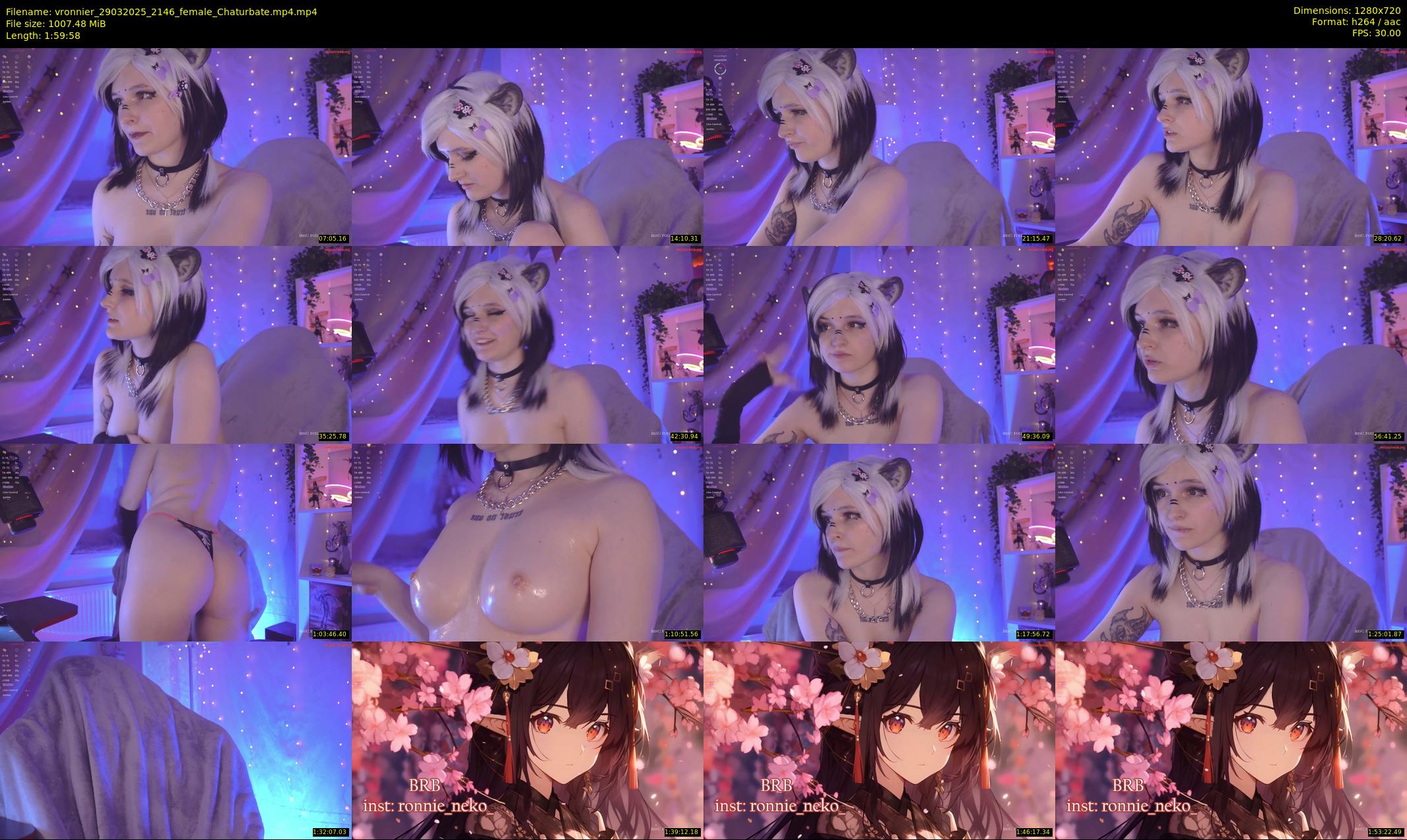 vronnier — 120 minute Chaturbate female cam show recording, 720p, Mar 29, 2025