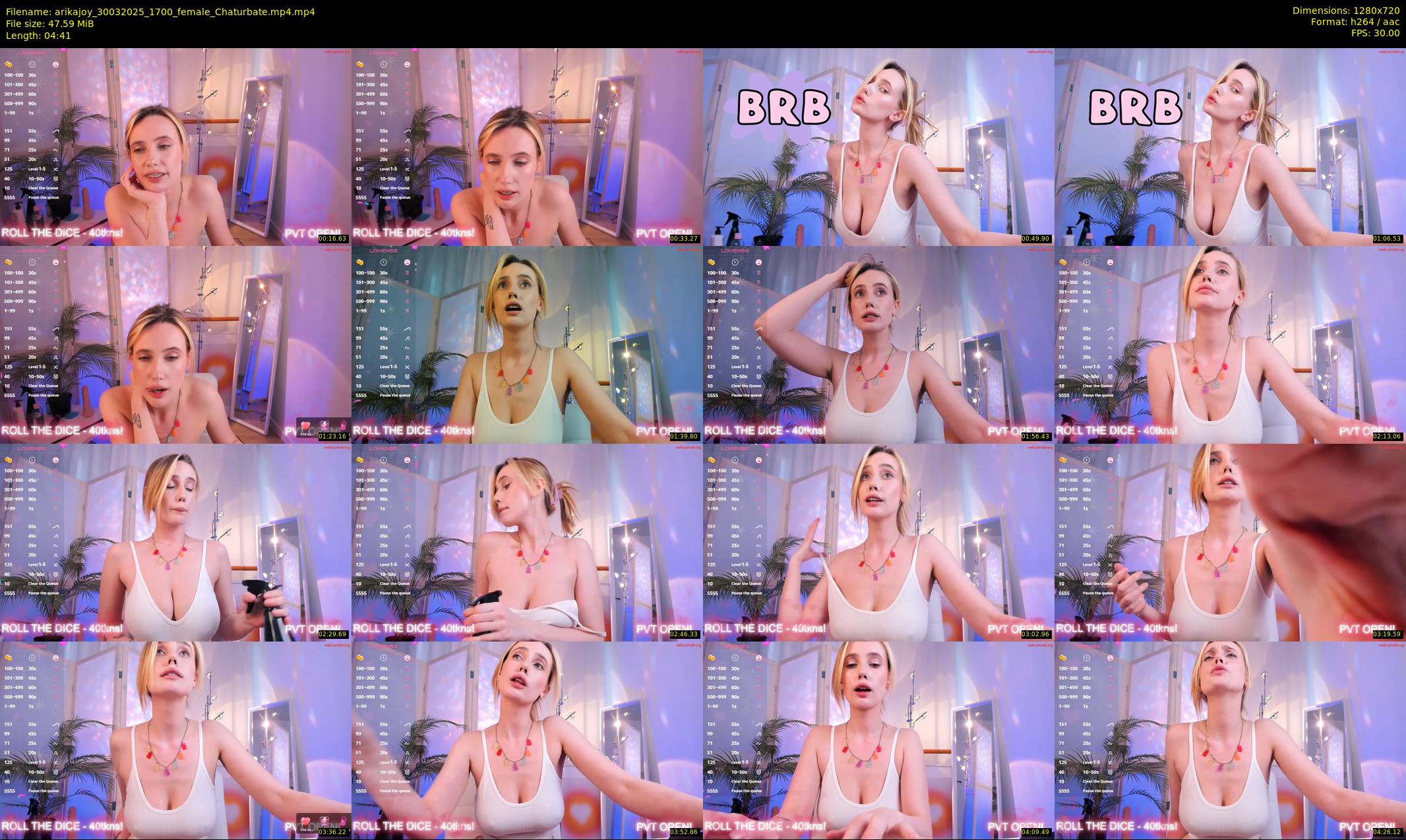 arikajoy — 5 minute Chaturbate female cam show recording, 720p, Mar 30, 2025