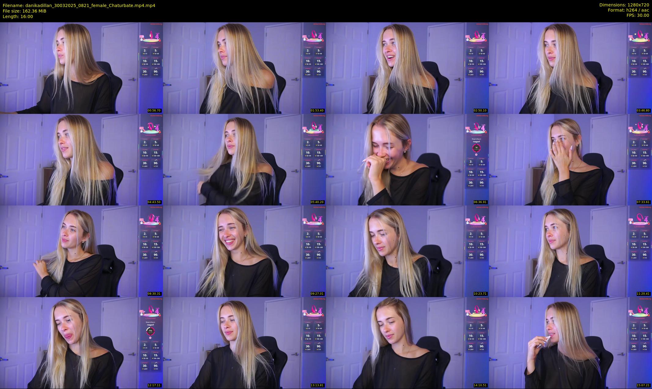 danikadillan — 16 minute Chaturbate female cam show recording, 720p, Mar 30, 2025