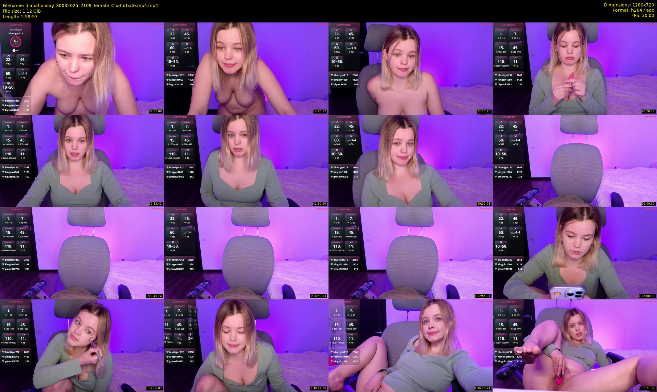 dianaholiday — 120 minute Chaturbate female cam show recording, 720p, Mar 30, 2025
