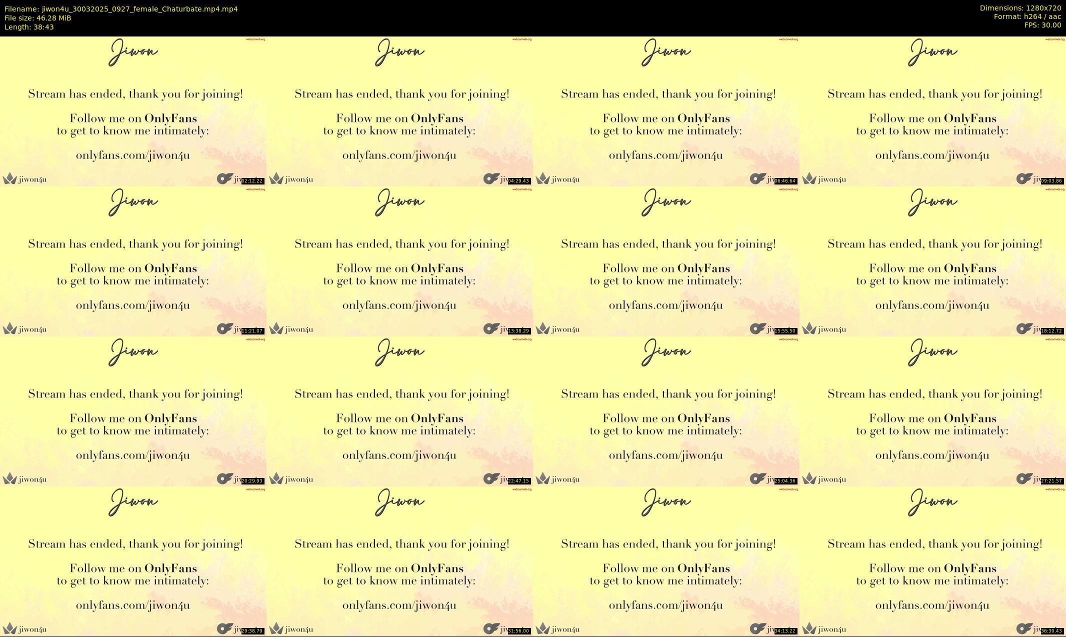 jiwon4u — 39 minute Chaturbate female cam show recording, 720p, Mar 30, 2025