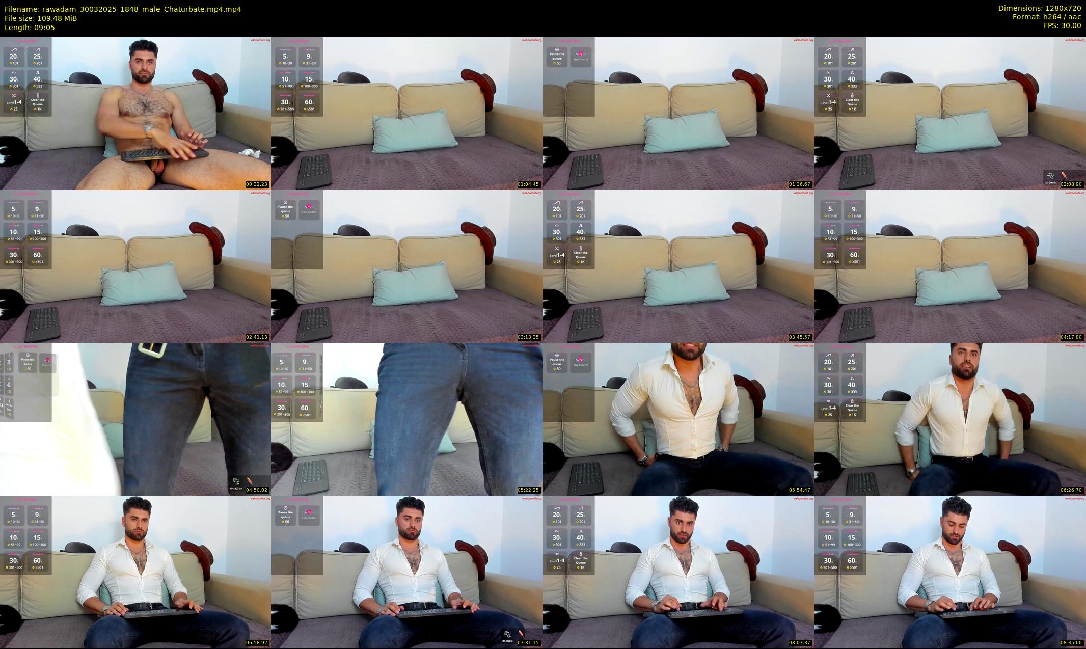 rawadam — 10 minute Chaturbate male cam show recording, 720p, Mar 30, 2025