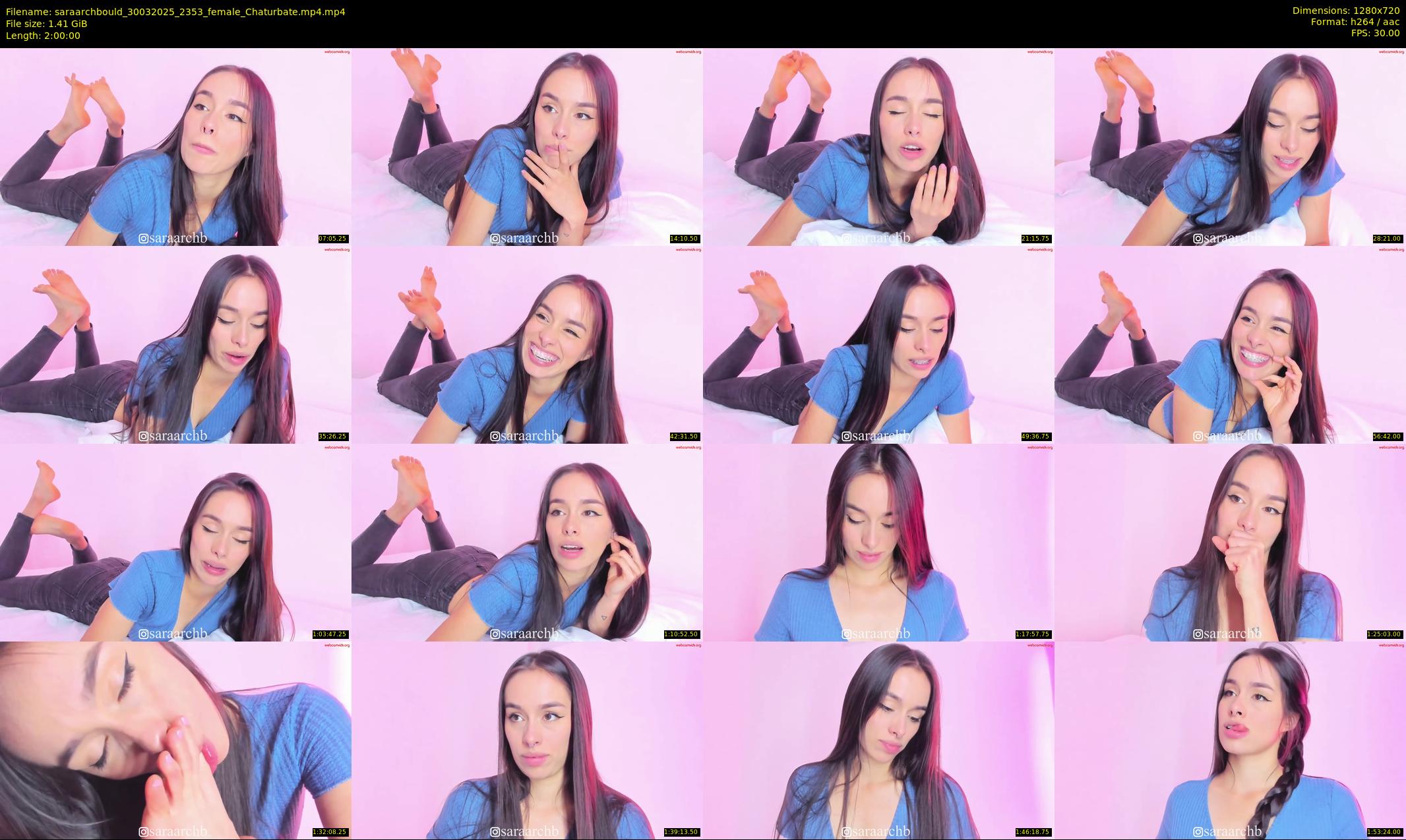 saraarchbould — 120 minute Chaturbate female cam show recording, 720p, Mar 30, 2025