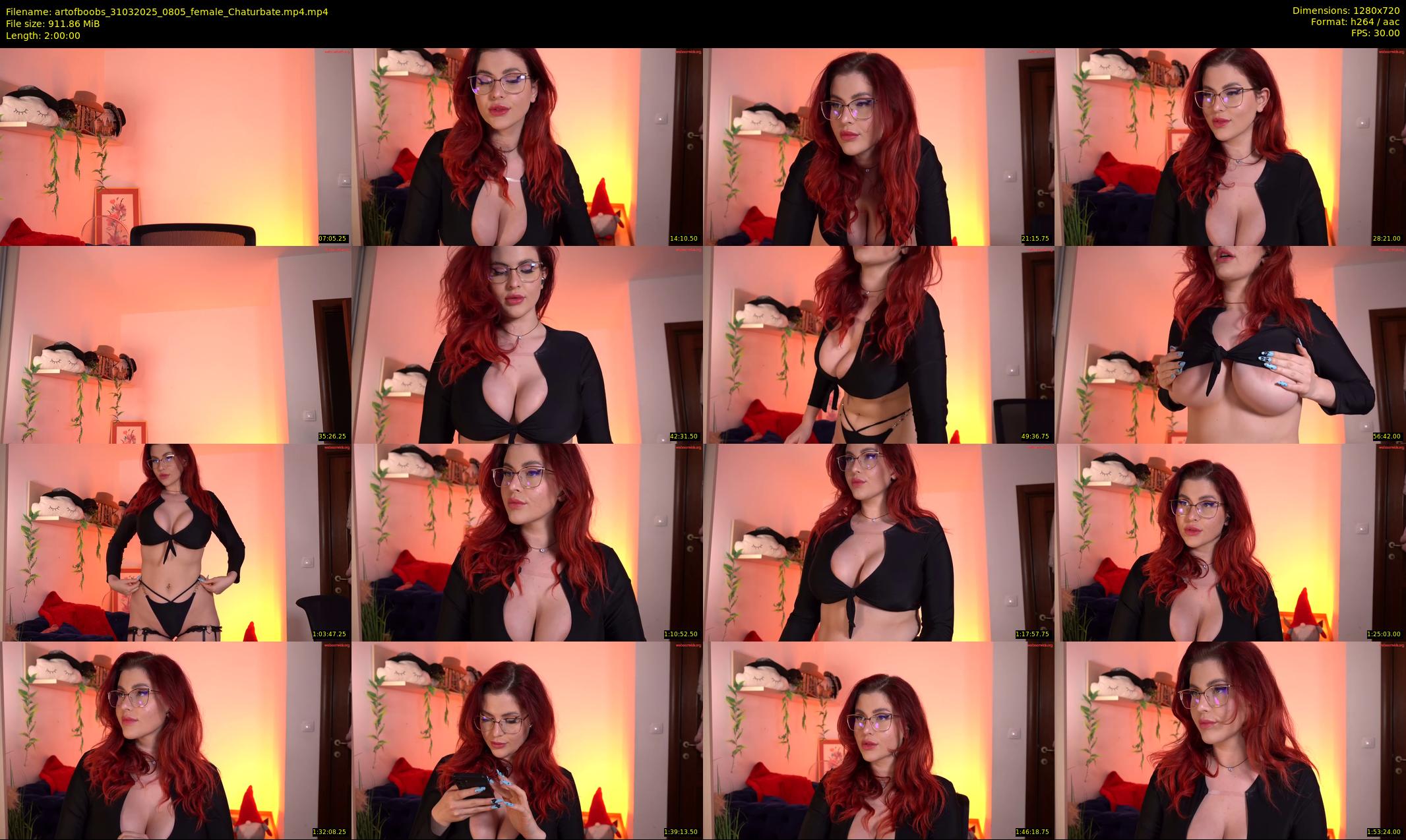 artofboobs — 120 minute Chaturbate female cam show recording, 720p, Mar 31, 2025