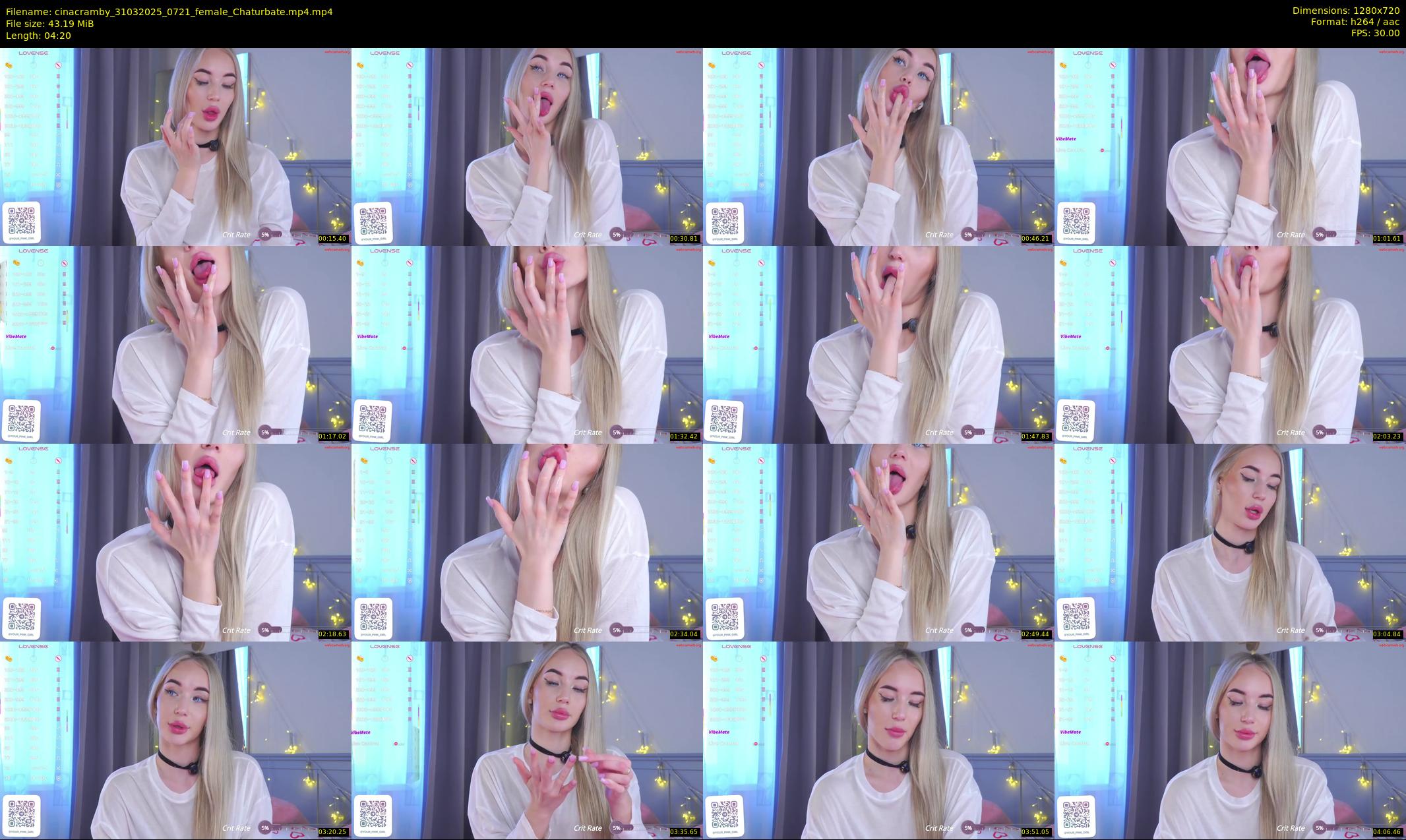 cinacramby — 5 minute Chaturbate female cam show recording, 720p, Mar 31, 2025