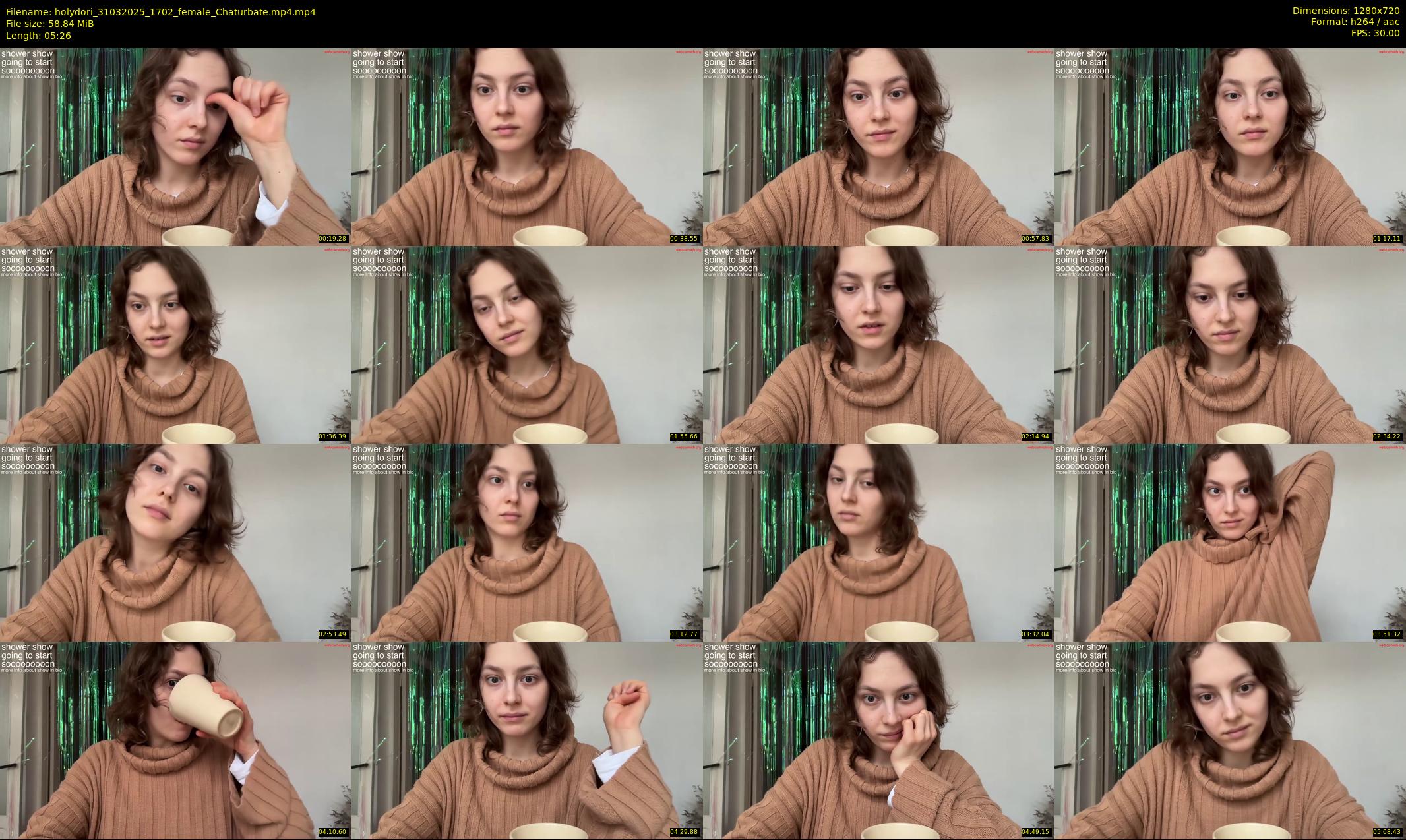 holydori — 6 minute Chaturbate female cam show recording, 720p, Mar 31, 2025