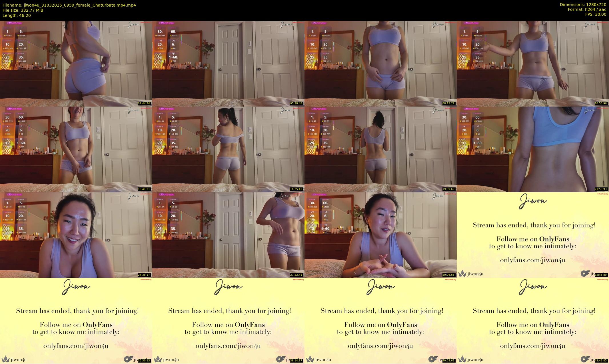 jiwon4u — 47 minute Chaturbate female cam show recording, 720p, Mar 31, 2025